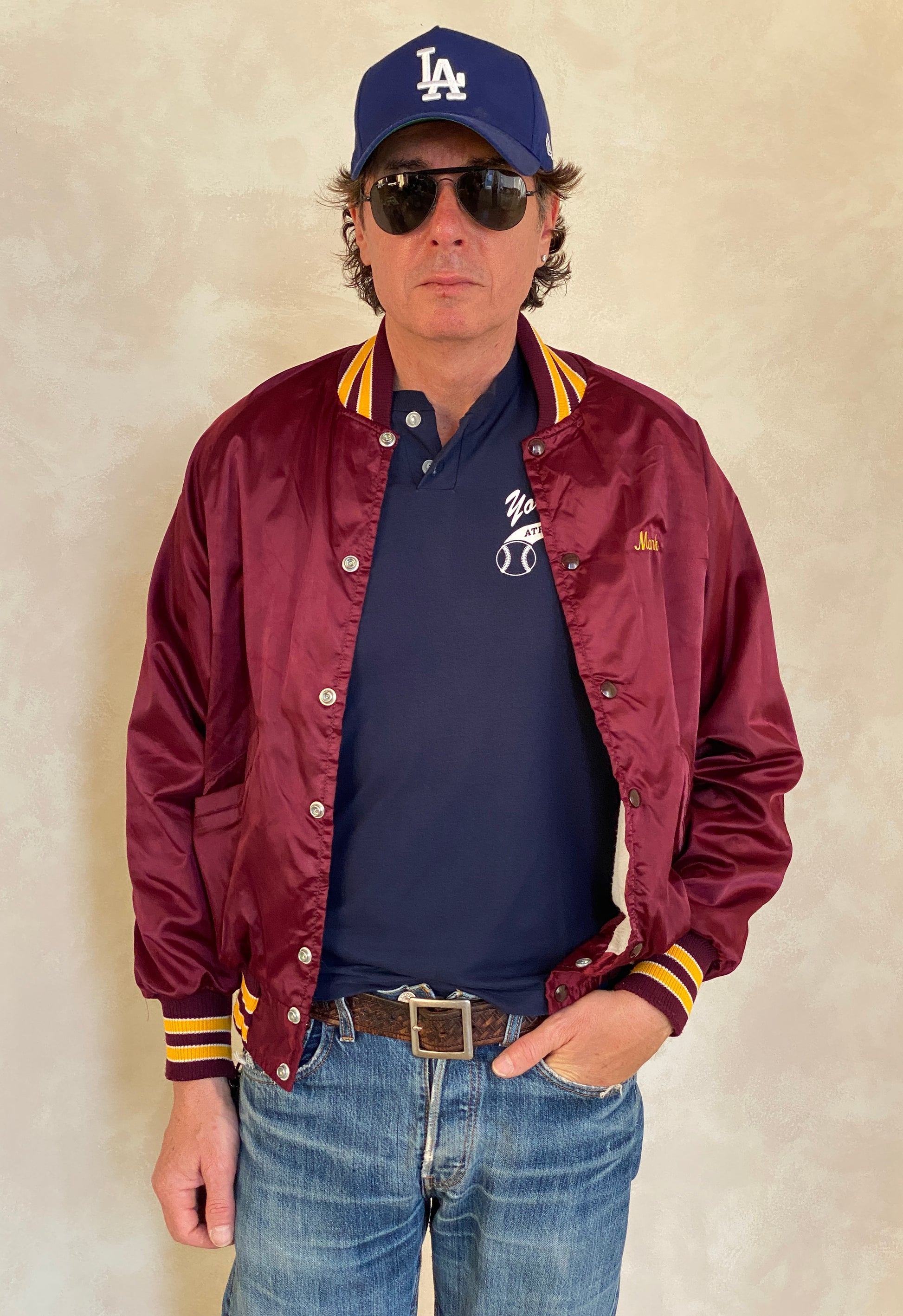 Size Small . Vintage Delong satin jacket Made in USA - USA Vintage Bcn