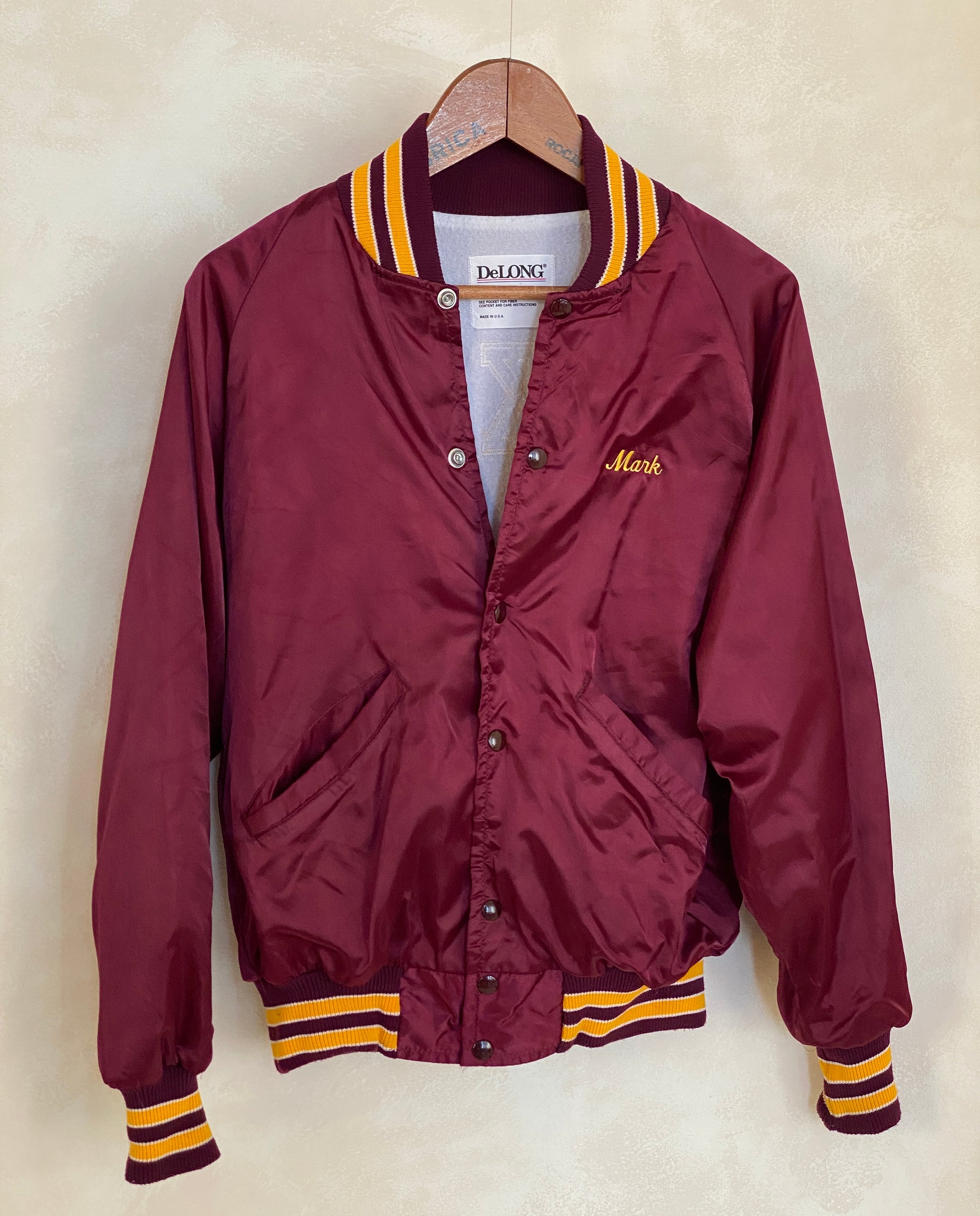 Size Small . Vintage Delong satin jacket Made in USA - USA Vintage Bcn