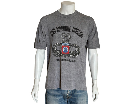 82nd airborne t-shirt, vintage military tee, fort bragg shirt, 1991 graphic tee, jump wings shirt, army patch shirt, v