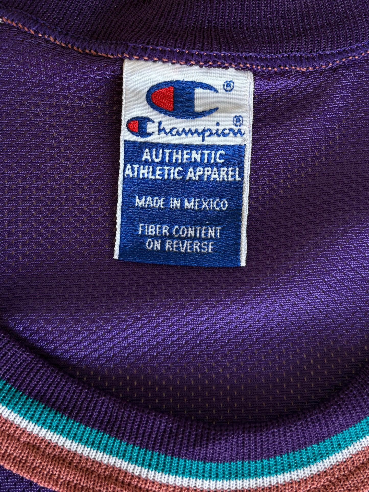 Champion Utah Jazz #12 Stockton Jersey Size 40 Purple Mesh Vintage 90s NBA