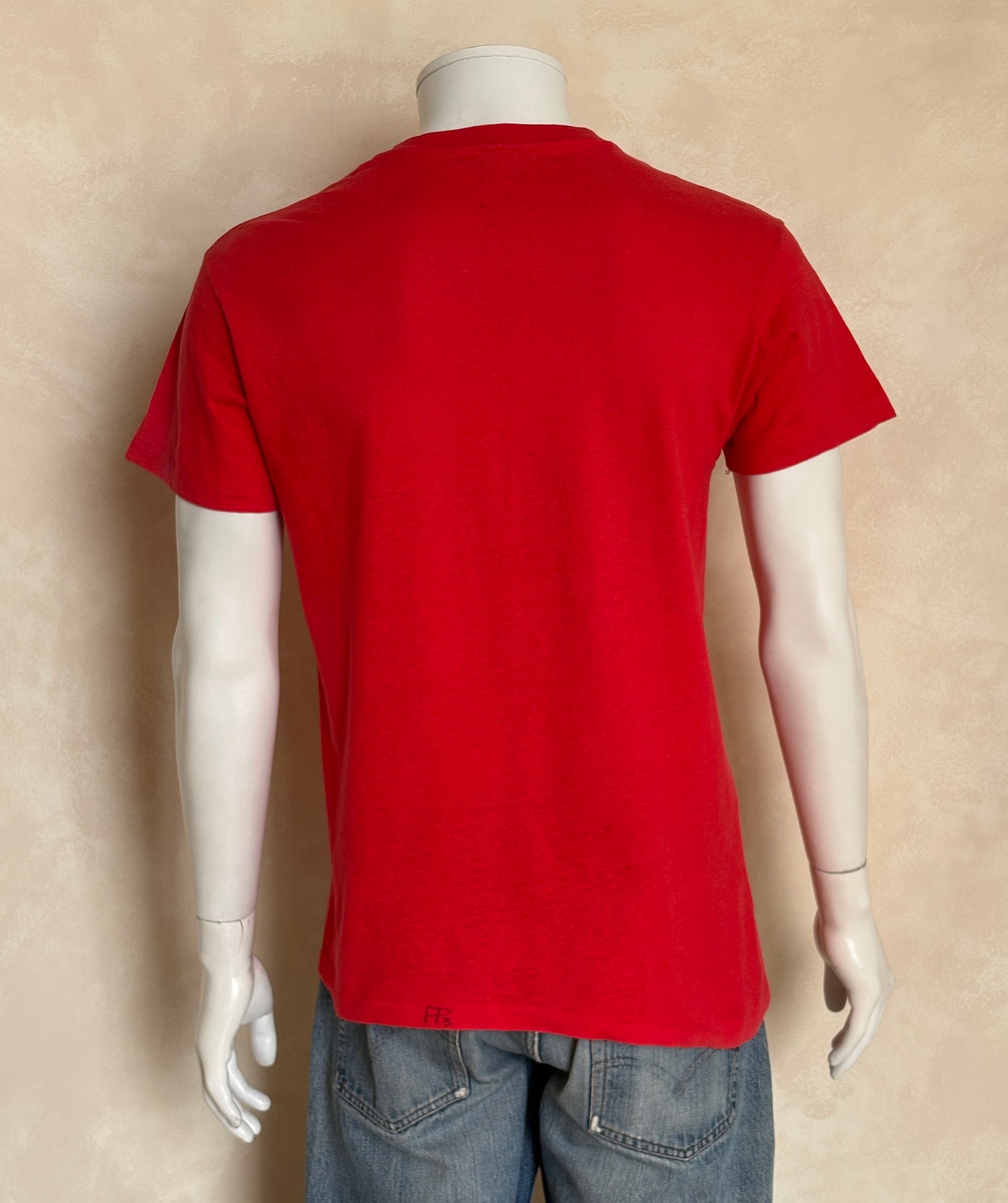 Vintage 1980s WAS Hinton bowling t-shirt with bold retro athletic graphic, size large