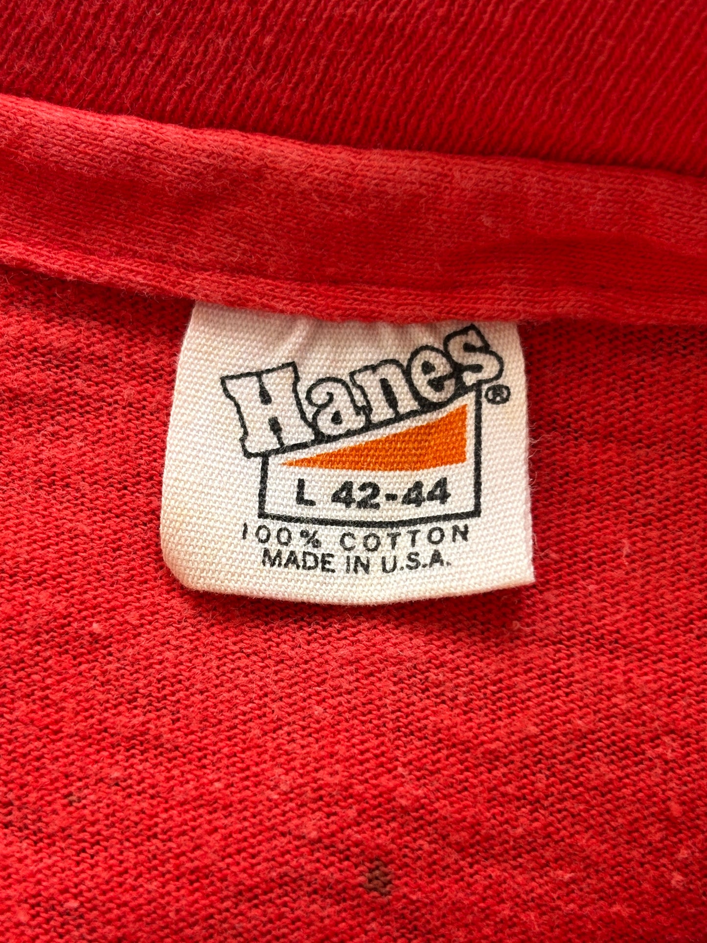 Vintage 1980s WAS Hinton bowling t-shirt with bold retro athletic graphic, size large