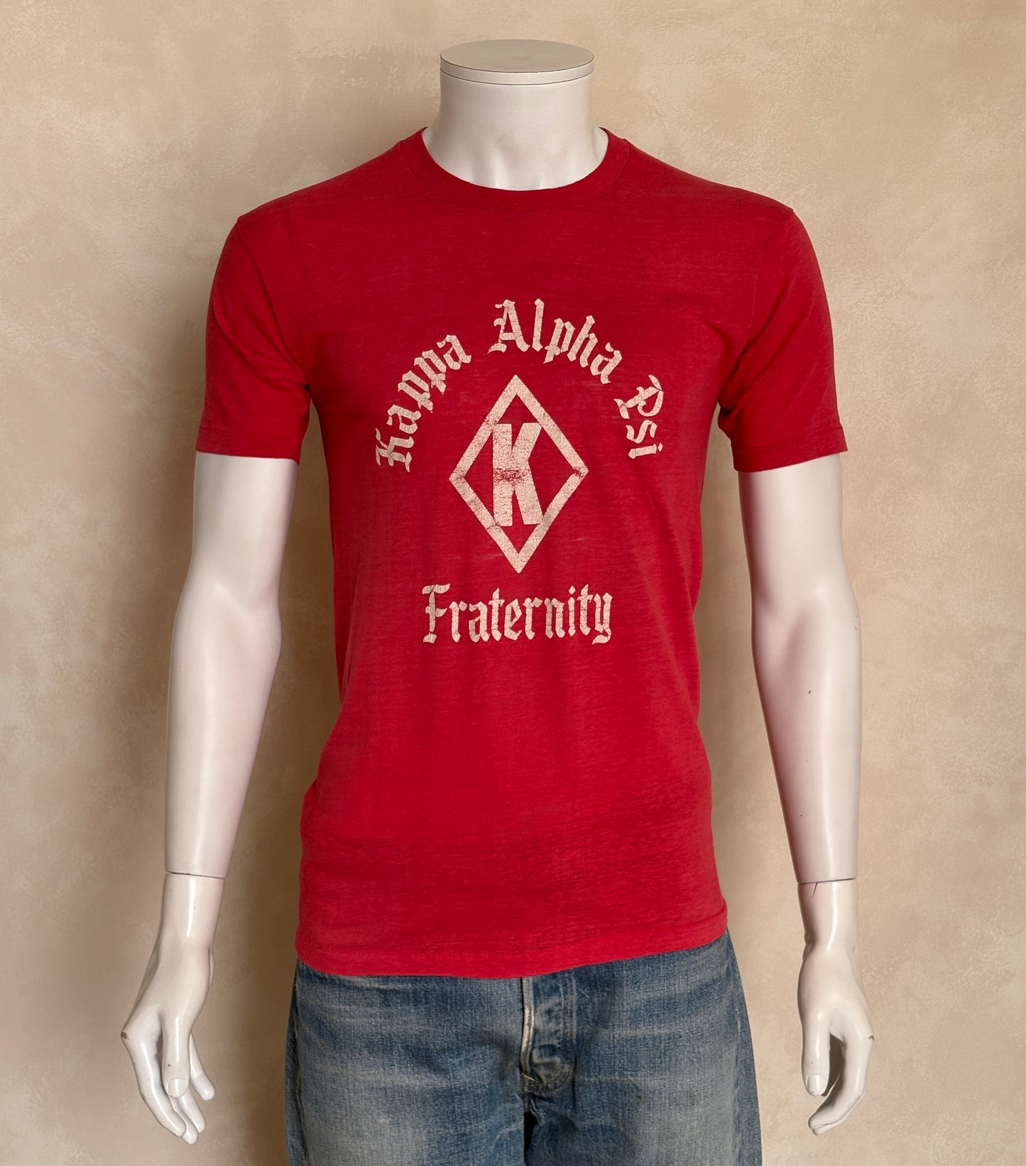 Vintage Kappa Alpha Psi fraternity t-shirt with bold collegiate lettering and Greek style, size large