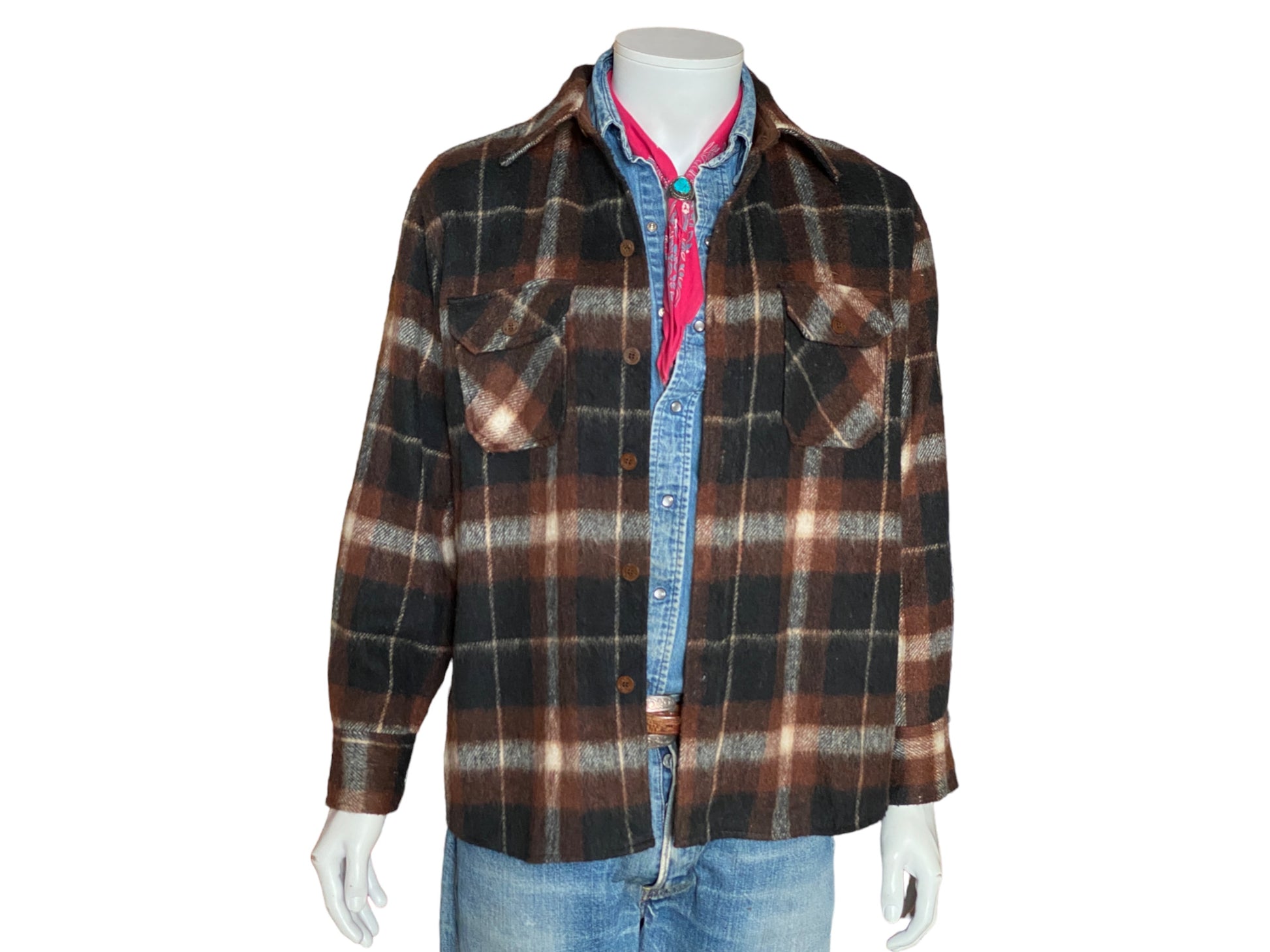Size Large 80s Heavy Plaid Shirt | Vintage Retro Style