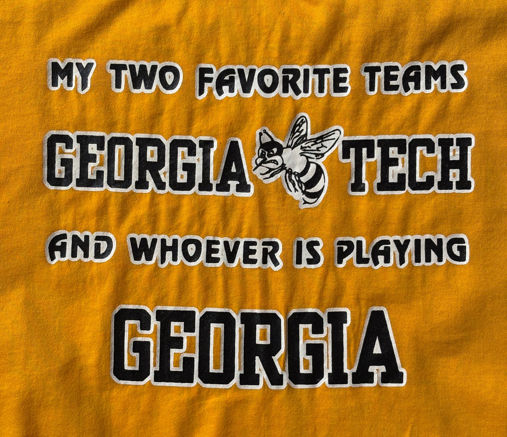 Vintage 1990s Georgia Tech t-shirt with classic collegiate design, made in USA, size large
