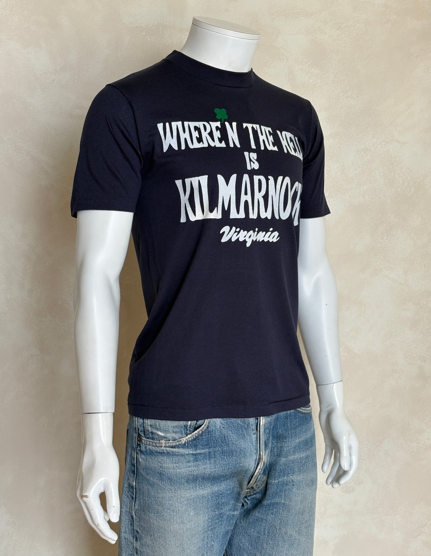 Vintage Kilmarnock Virginia tee – small town mystery with bold retro attitude. Med - USA Vintage Bcn