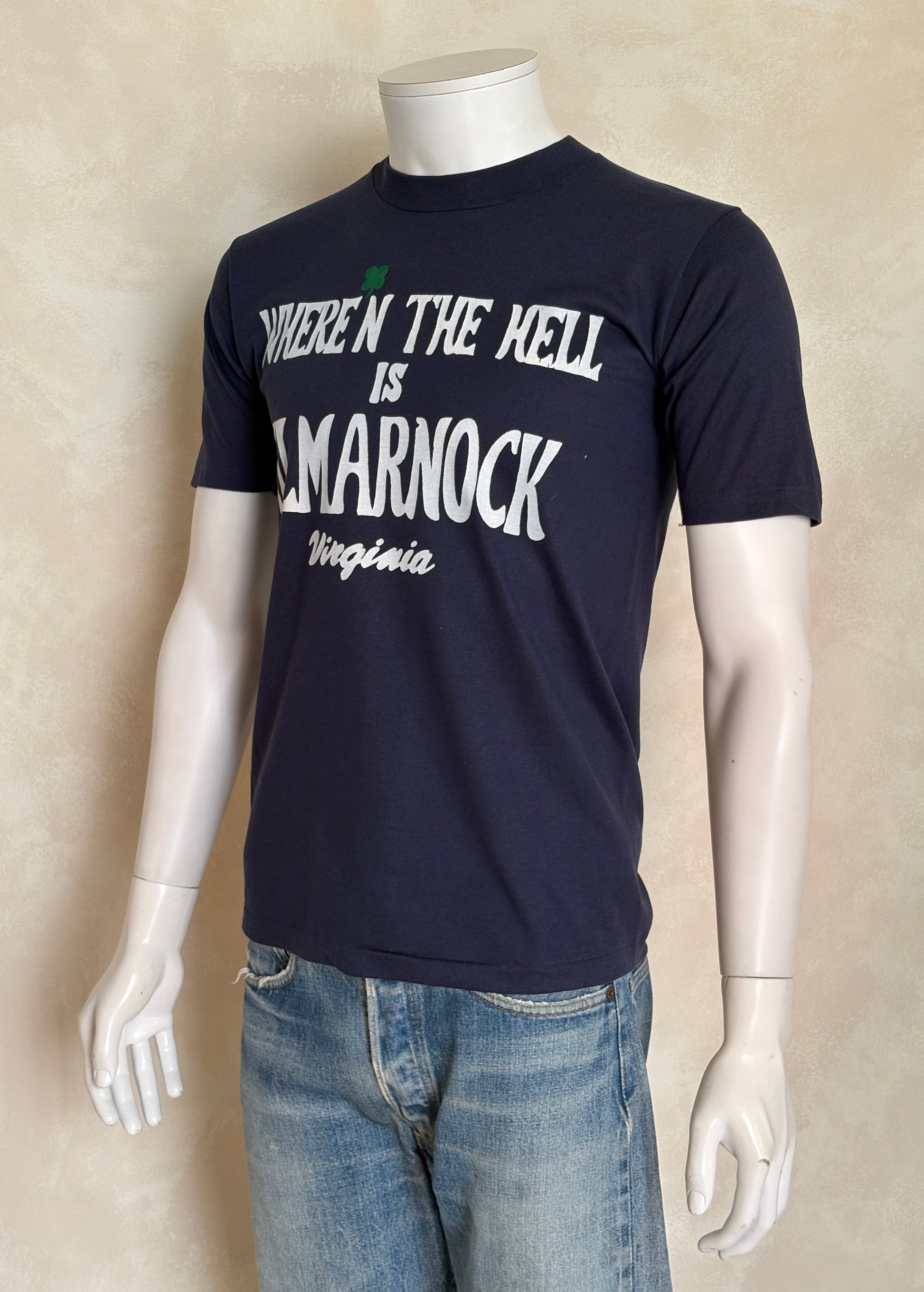 Vintage Kilmarnock Virginia tee – small town mystery with bold retro attitude. Med - USA Vintage Bcn