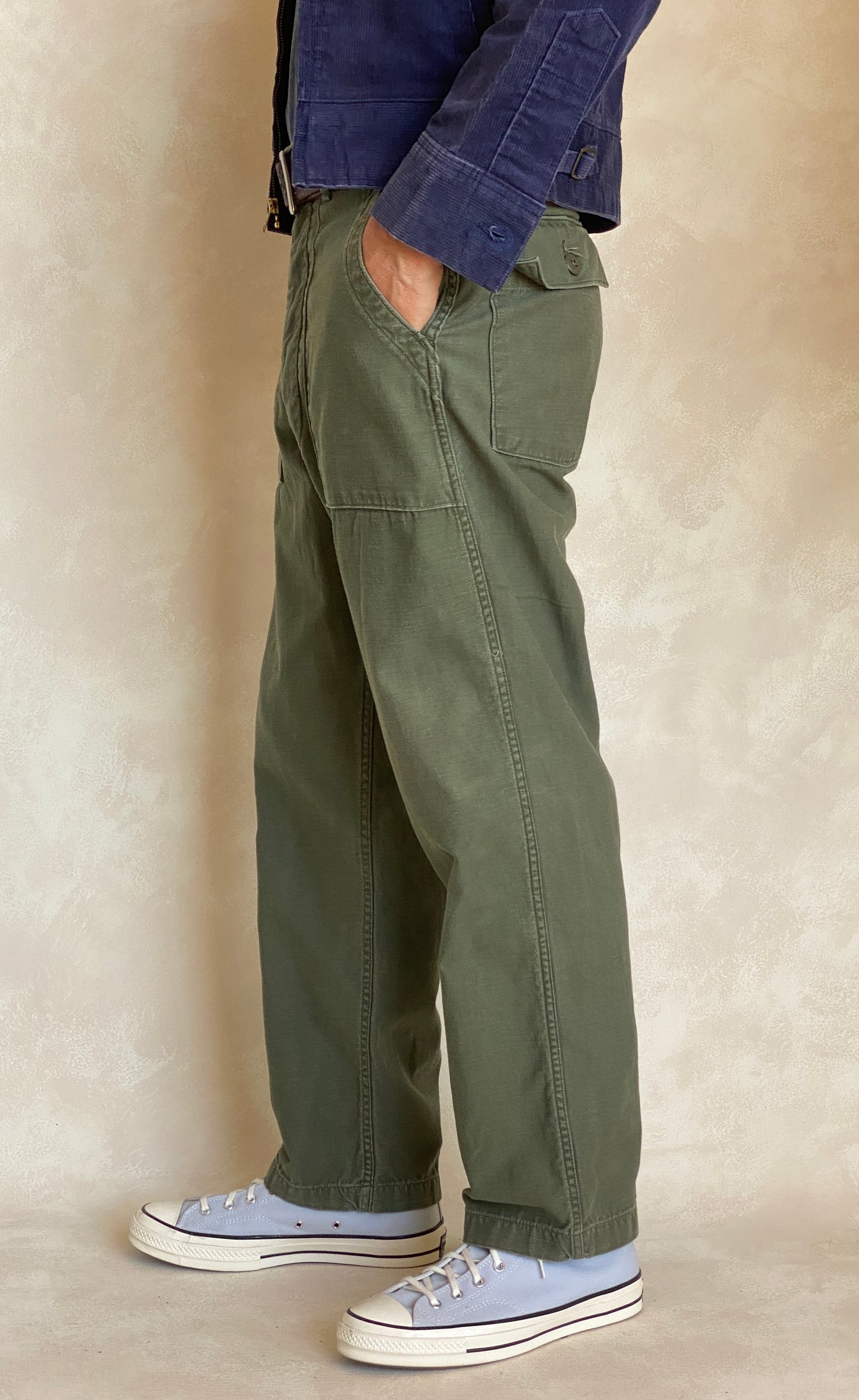 34X31. 1975 Authentic US Army Vietnam war era OG-107 Fatigue pants - USA Vintage Bcn