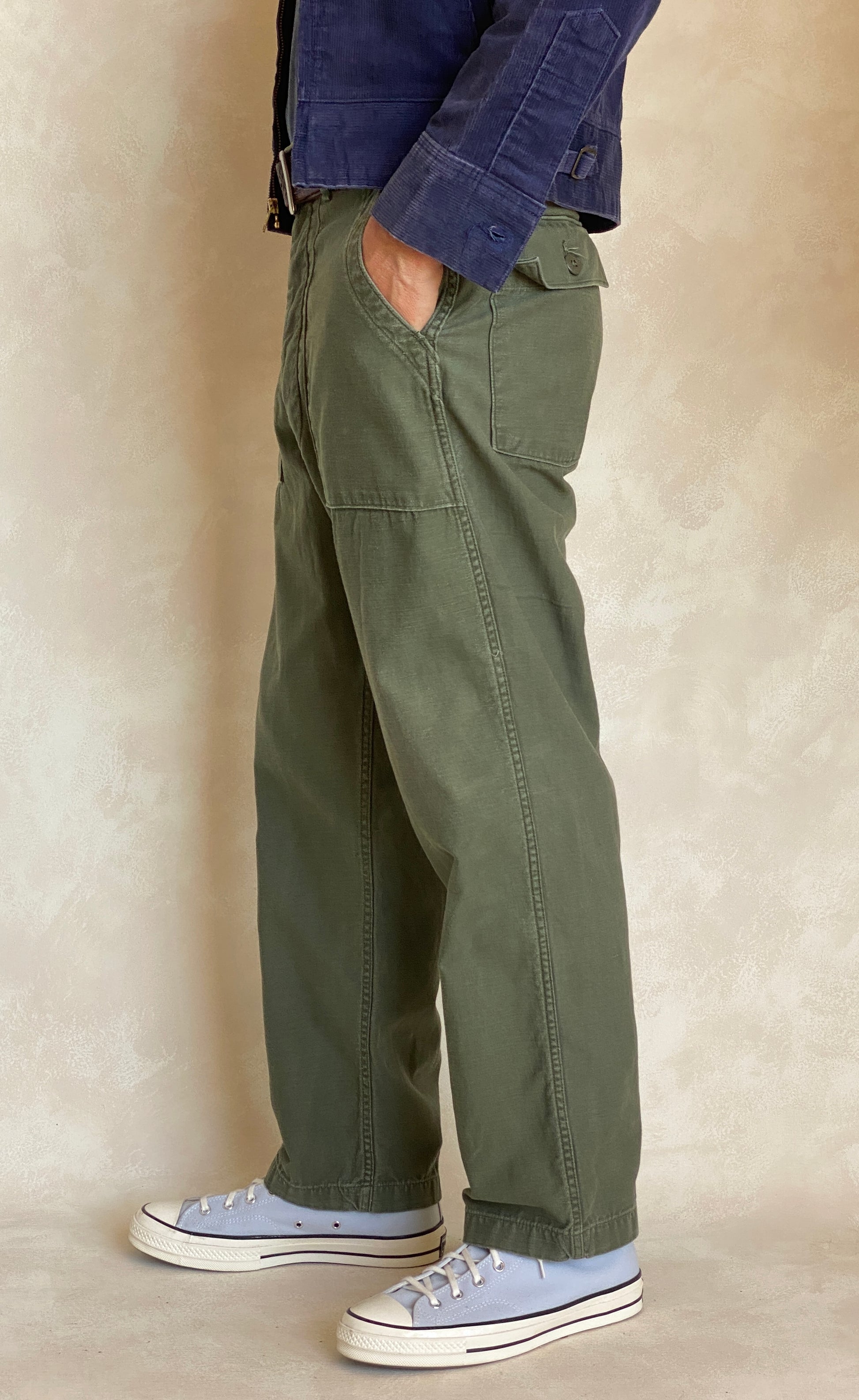 34X31. 1975 Authentic US Army Vietnam war era OG-107 Fatigue pants - USA Vintage Bcn