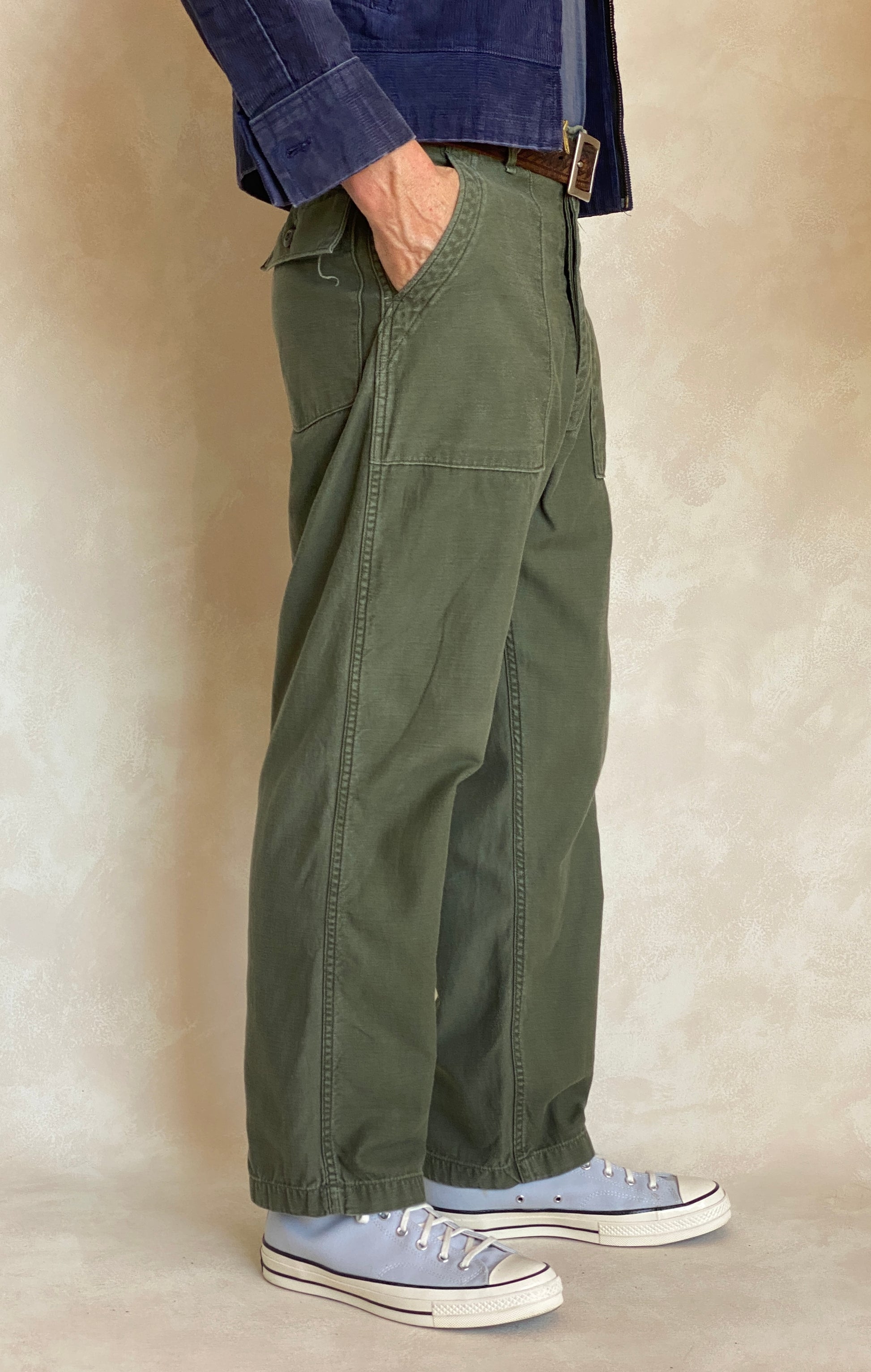34X31. 1975 Authentic US Army Vietnam war era OG-107 Fatigue pants - USA Vintage Bcn