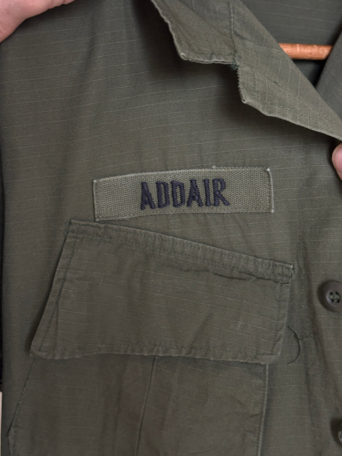 Med Short. Authentic 1970 US Army Vintage Vietnam jungle jacket.-AJ357 Studio