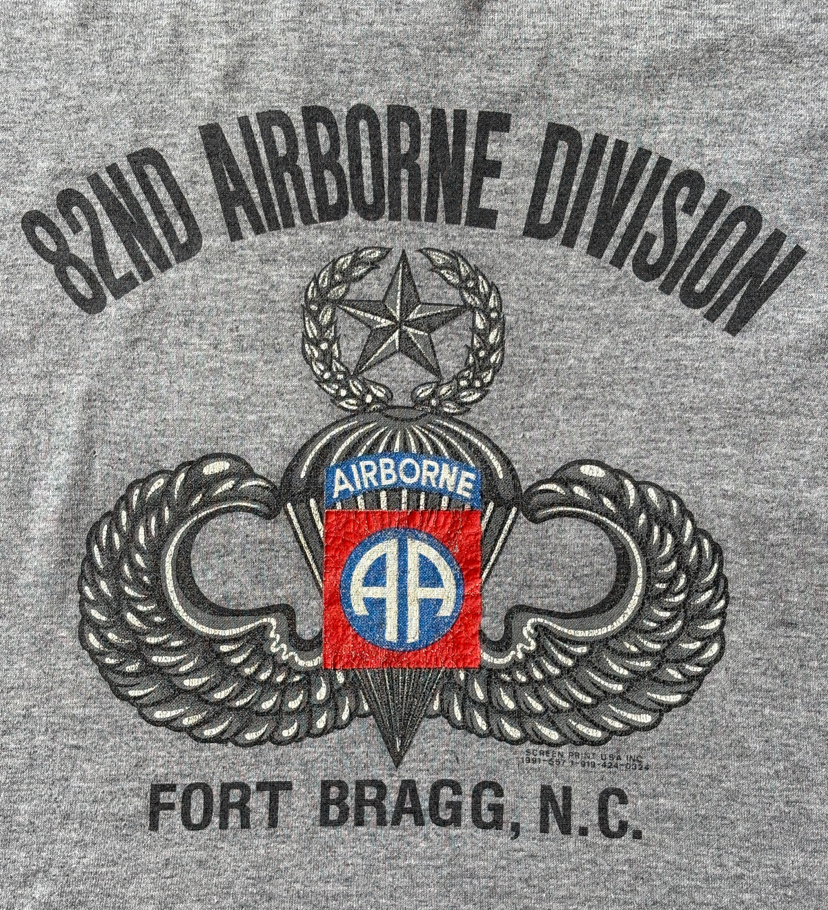 Vintage 82nd Airborne Division T-Shirt – XL – Fort Bragg Military Tee – 1991 Graphic – Made in USA-AJ357 Studio