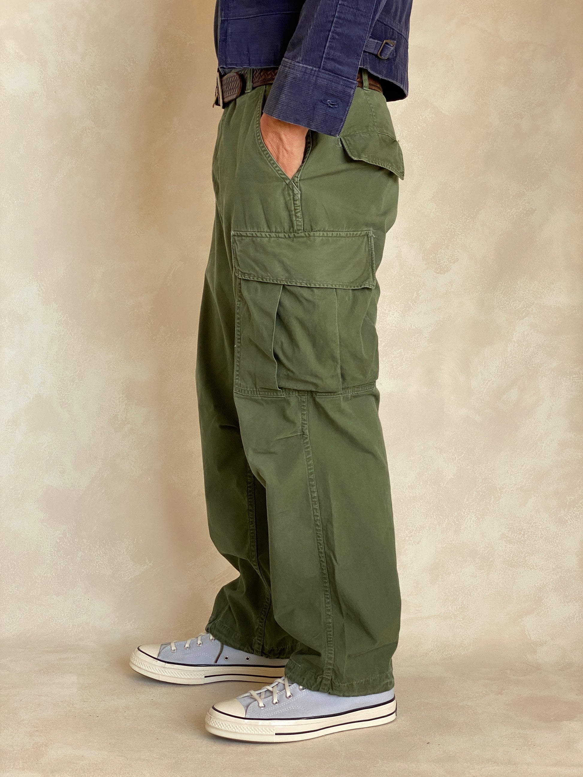 Med Reg. 1967 Authentic poplin US Army Vietnam war era OG-107 jungle pants - USA Vintage Bcn