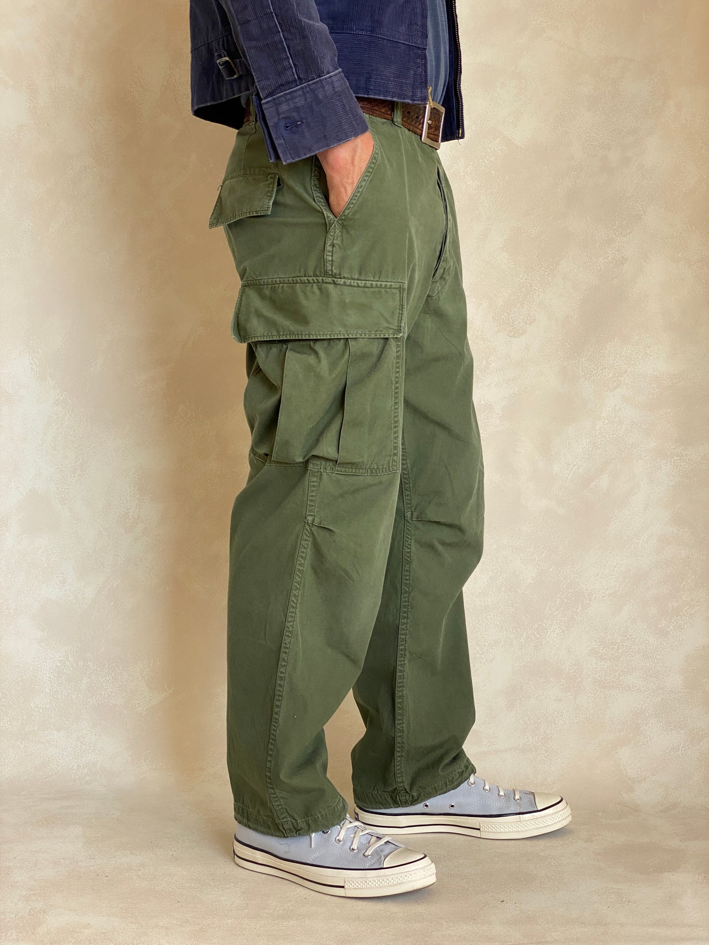 Med Reg. 1967 Authentic poplin US Army Vietnam war era OG-107 jungle pants - USA Vintage Bcn