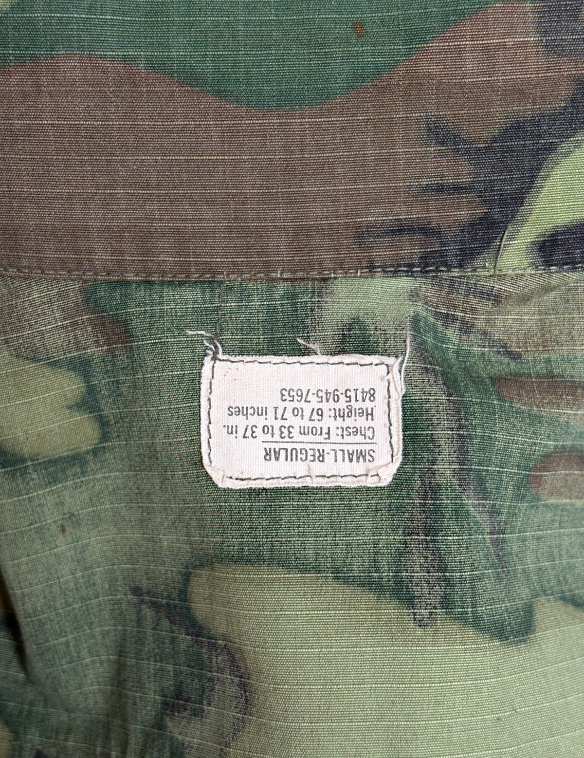 Small Reg. Authentic Third Pattern 1968 ERDL Camouflage Jungle Jacket | Vietnam War Era-AJ357 Studio