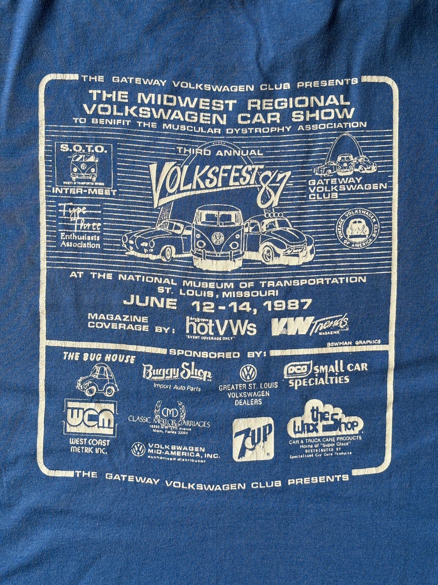 Volkswagen 1987 Car Show Tee – Authentic USA Vintage – Large- t shirt - USA Vintage Bcn