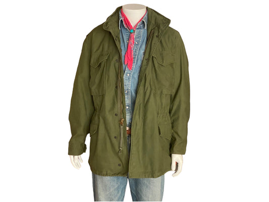 vintage military jacket, m65 field jacket, us army 1980, olive drab jacket, military surplus, vintage outerwear