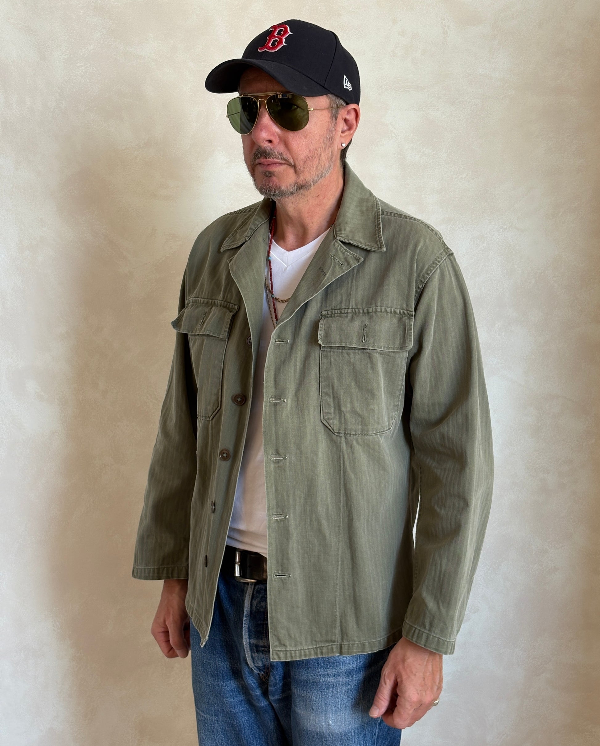 Medium . Authentic US Army HBT Utility Shirt – Korean War Era - USA Vintage Bcn
