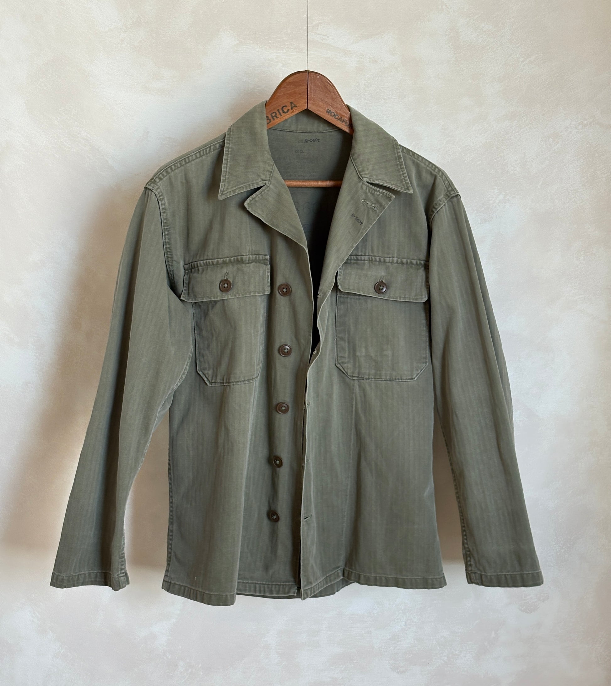 Medium . Authentic US Army HBT Utility Shirt – Korean War Era - USA Vintage Bcn