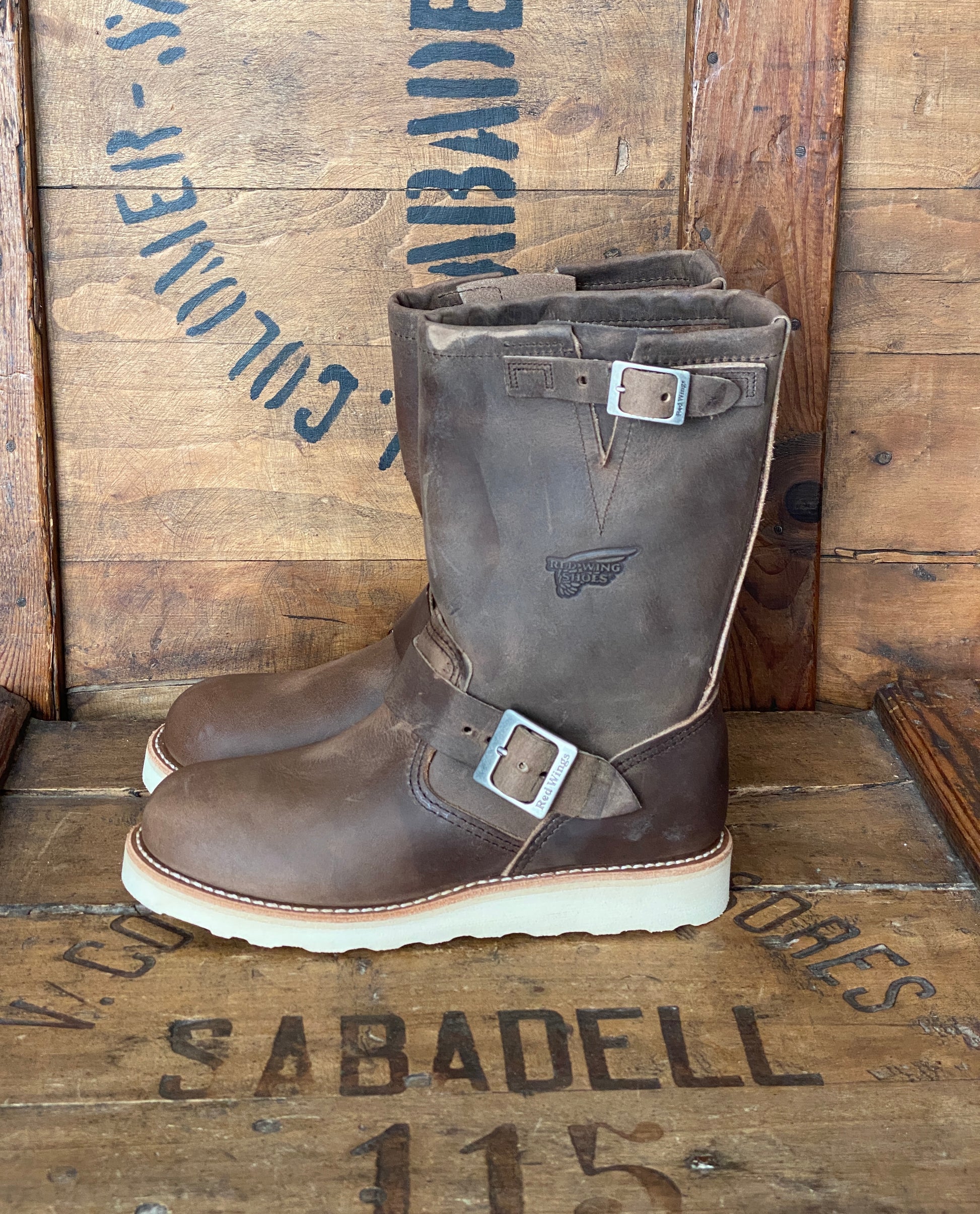 Red Wing 2975 Heritage Engineer Boots, size 5D (37 EU) - front view. Made in USA. Seconds quality.
