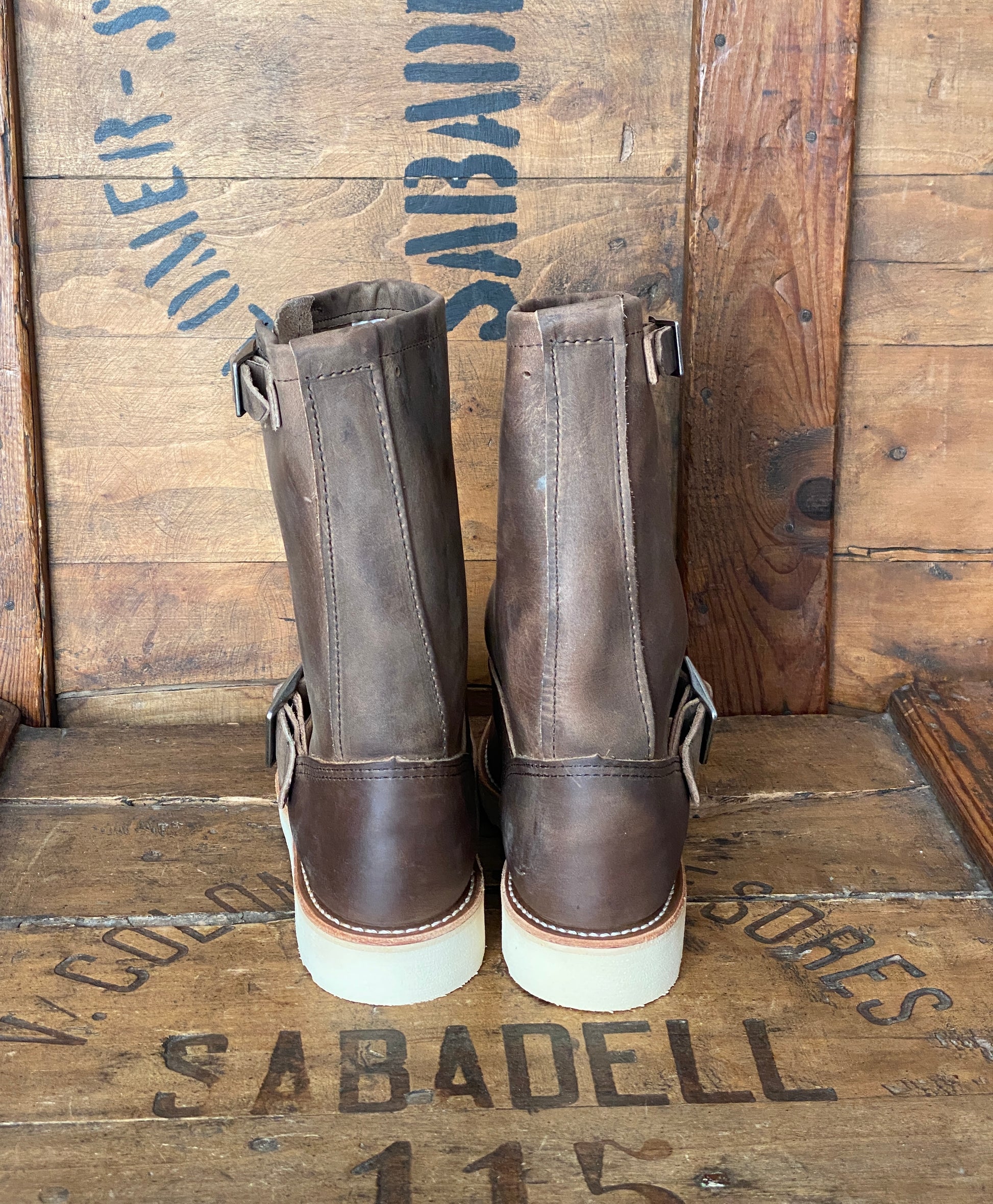 Red Wing 2975 Heritage Engineer Boots, size 5D (37 EU) - front view. Made in USA. Seconds quality.