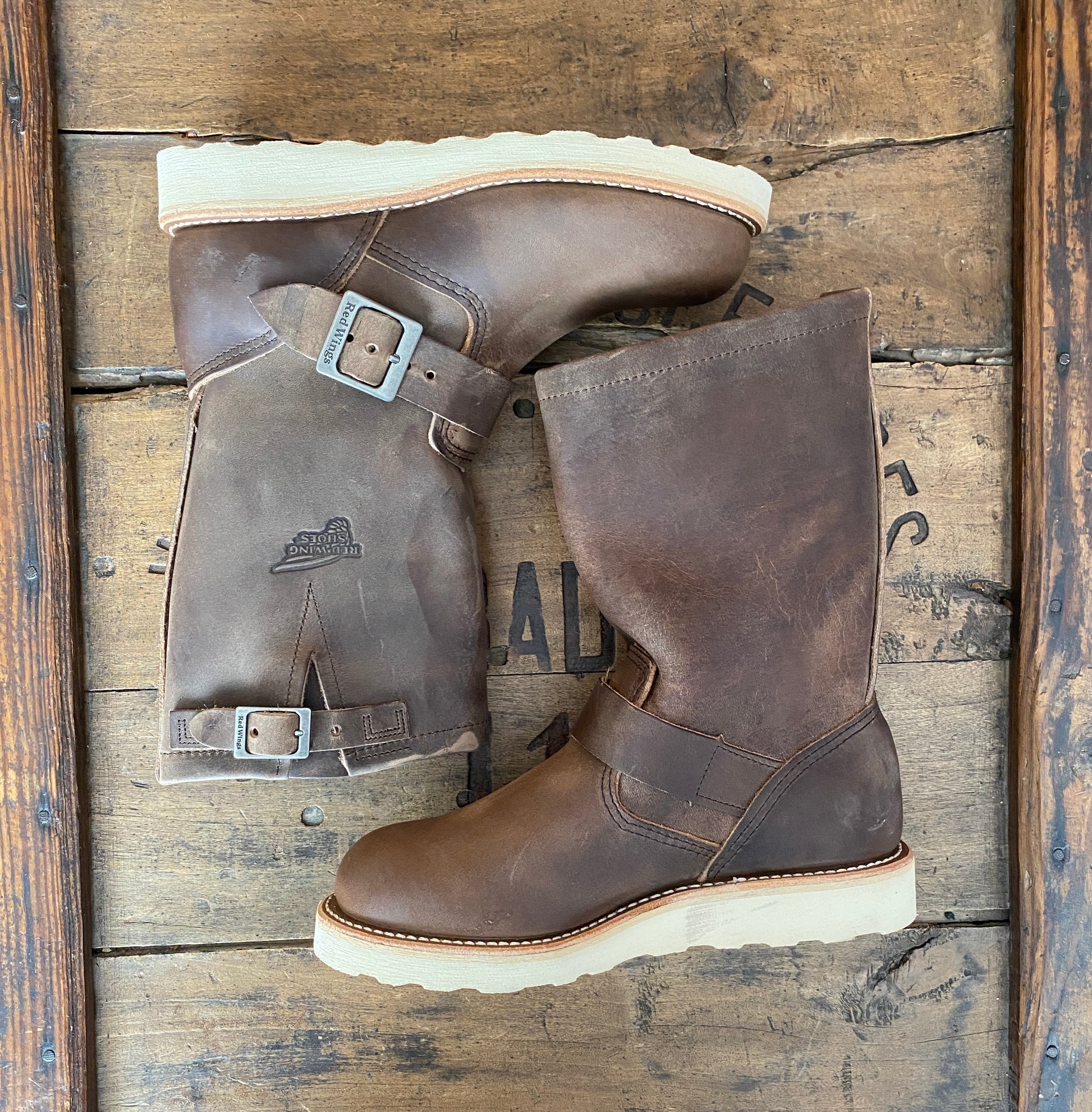 Red Wing 2975 Heritage Engineer Boots, size 5D (37 EU) - front view. Made in USA. Seconds quality.