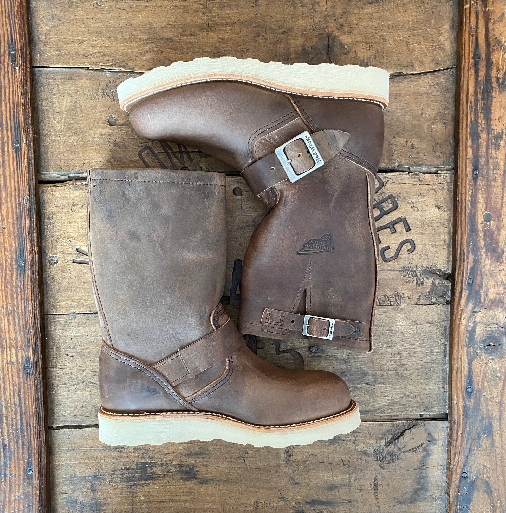 Red Wing 2975 Heritage Engineer Boots, size 5D (37 EU) - front view. Made in USA. Seconds quality.