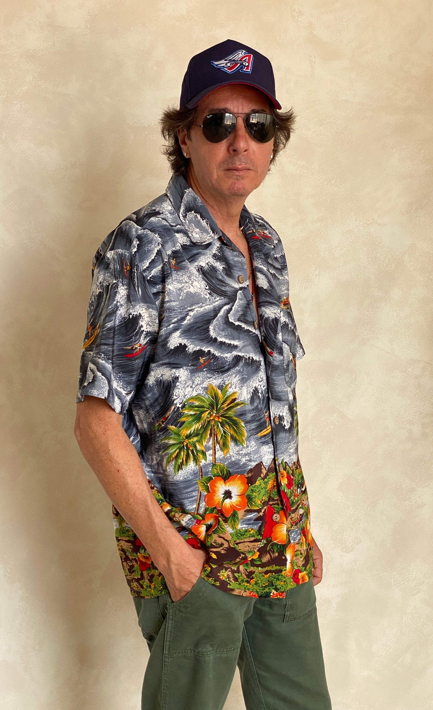Size M. Vintage 90s Hawaiian cotton shirt - USA Vintage Bcn