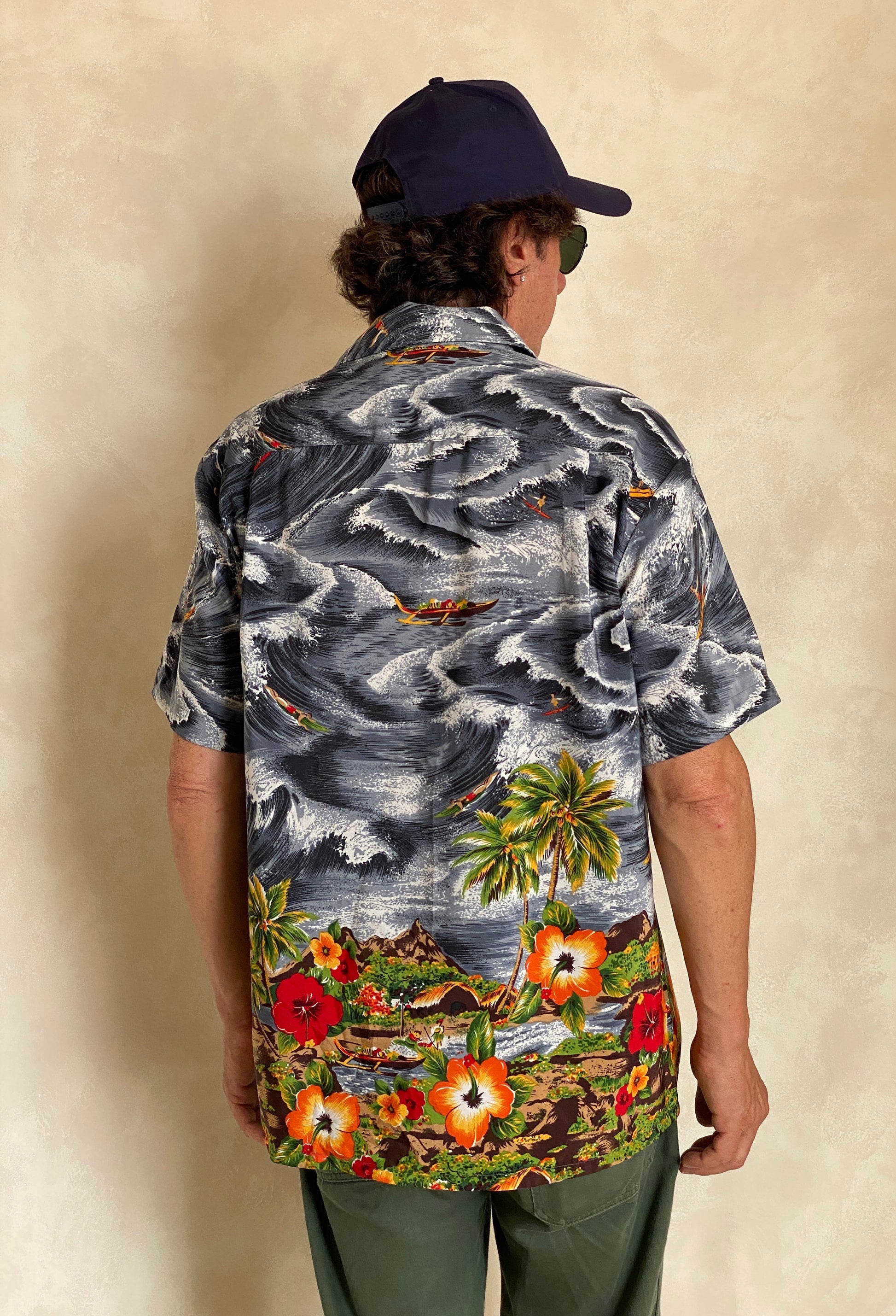 Size M. Vintage 90s Hawaiian cotton shirt - USA Vintage Bcn
