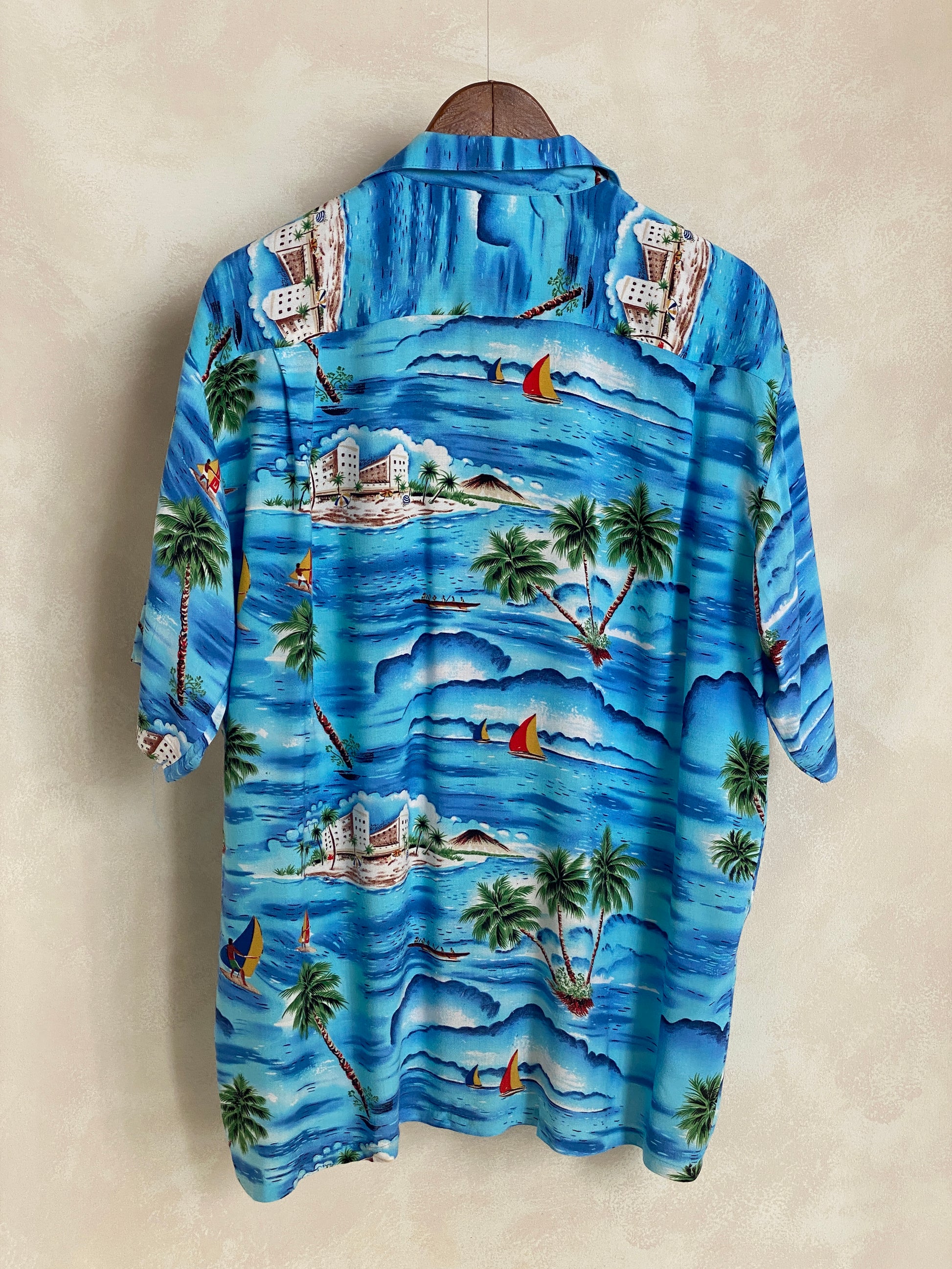 Size XL. Vintage 80s Hawaiian shirt - USA Vintage Bcn