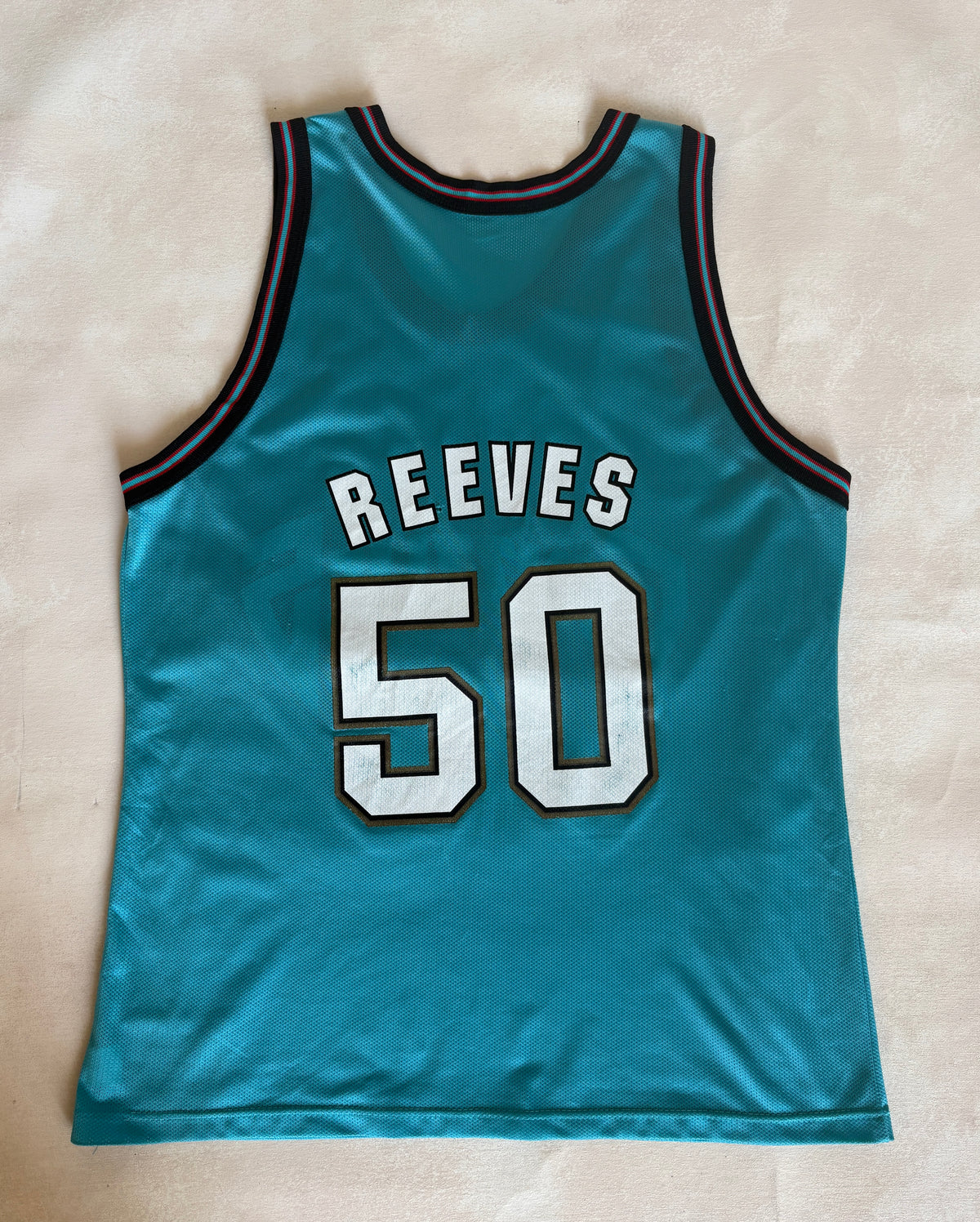 Champion Vancouver Grizzlies Bryant Reeves No. 50 Jersey Size 44 Teal Mesh NBA 90s-AJ357 Studio
