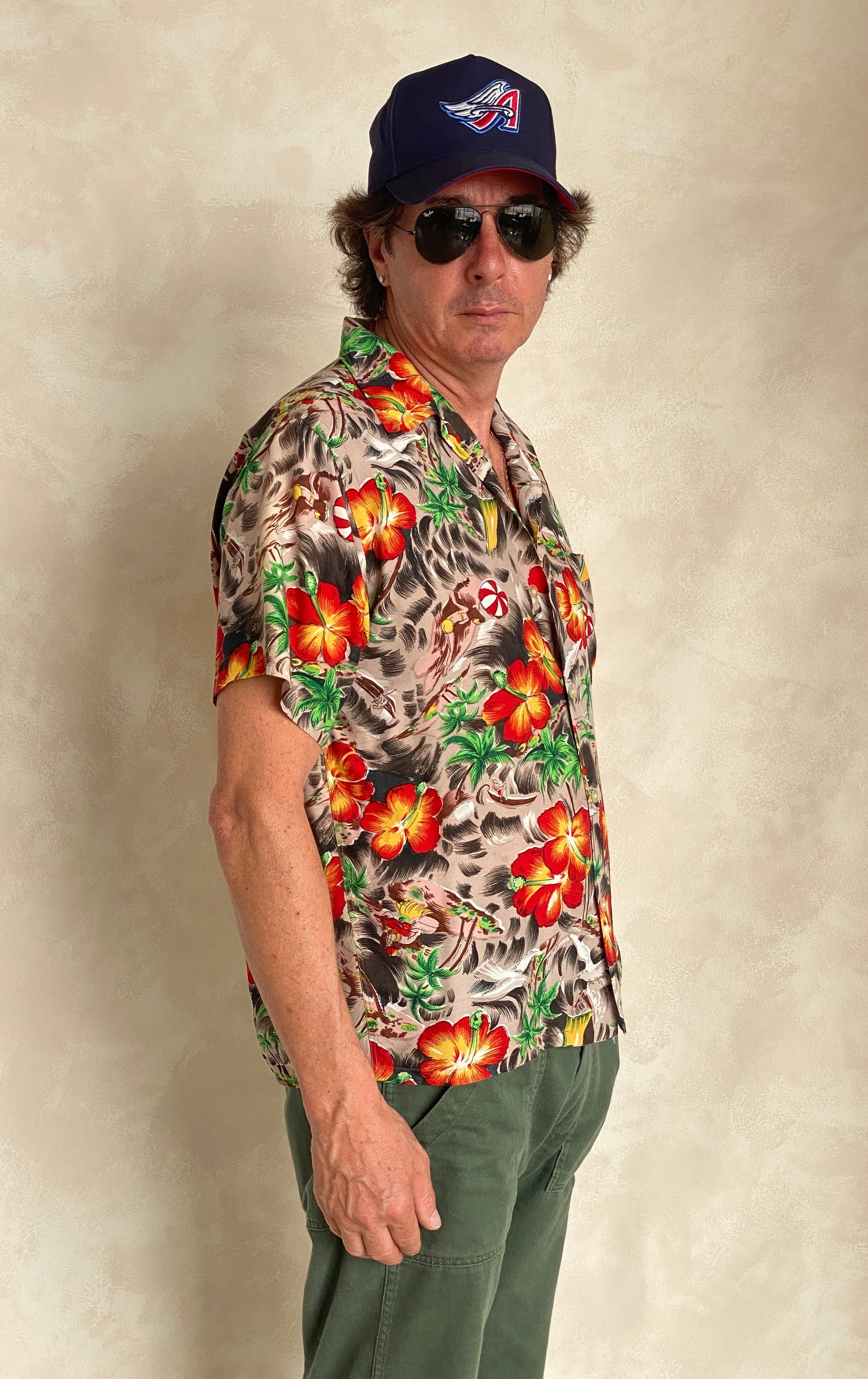 Size Med. Vintage 60s Aloha Hawaiian shirt Made in Japan - USA Vintage Bcn