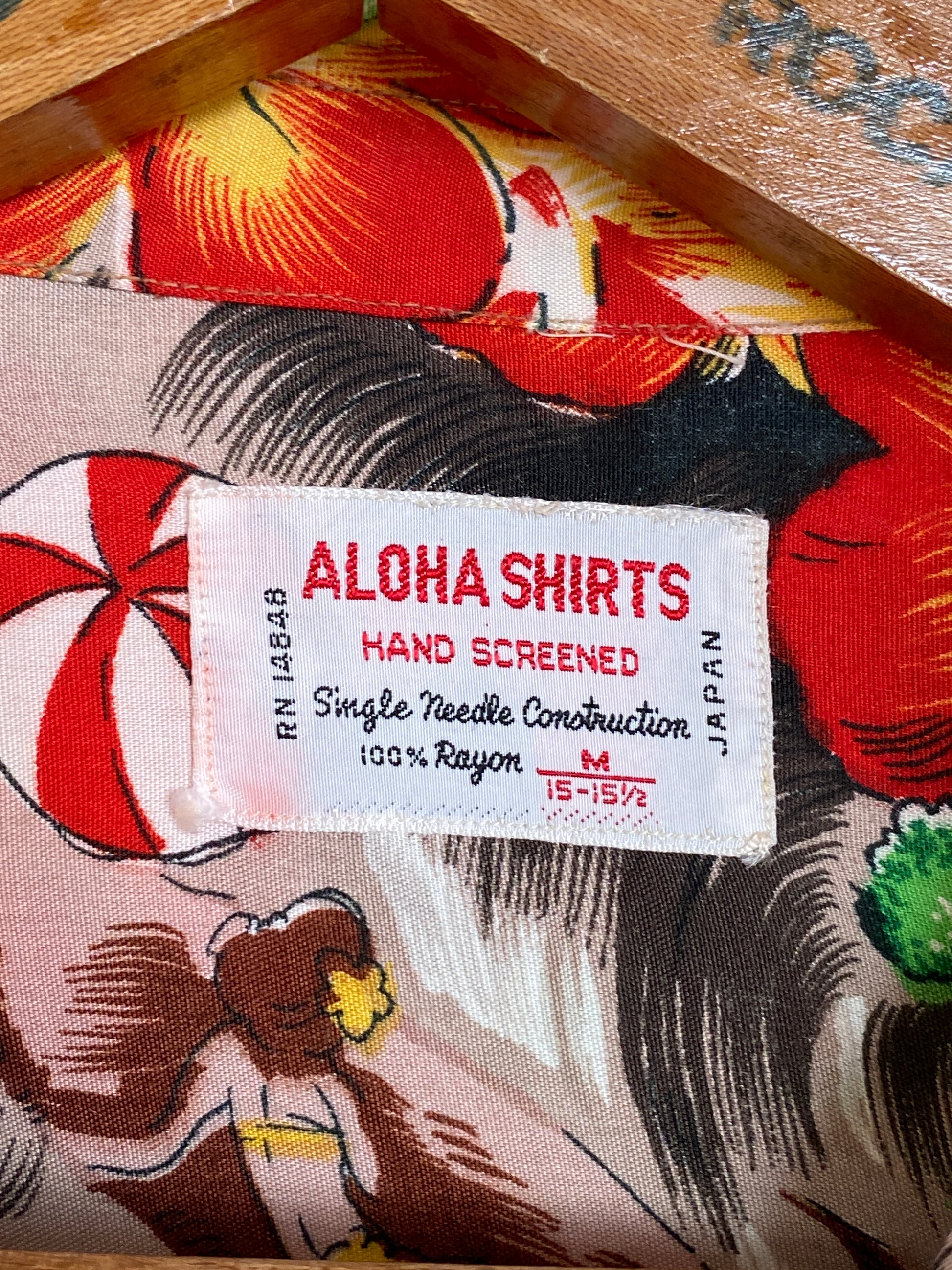 Size Med. Vintage 60s Aloha Hawaiian shirt Made in Japan - USA Vintage Bcn