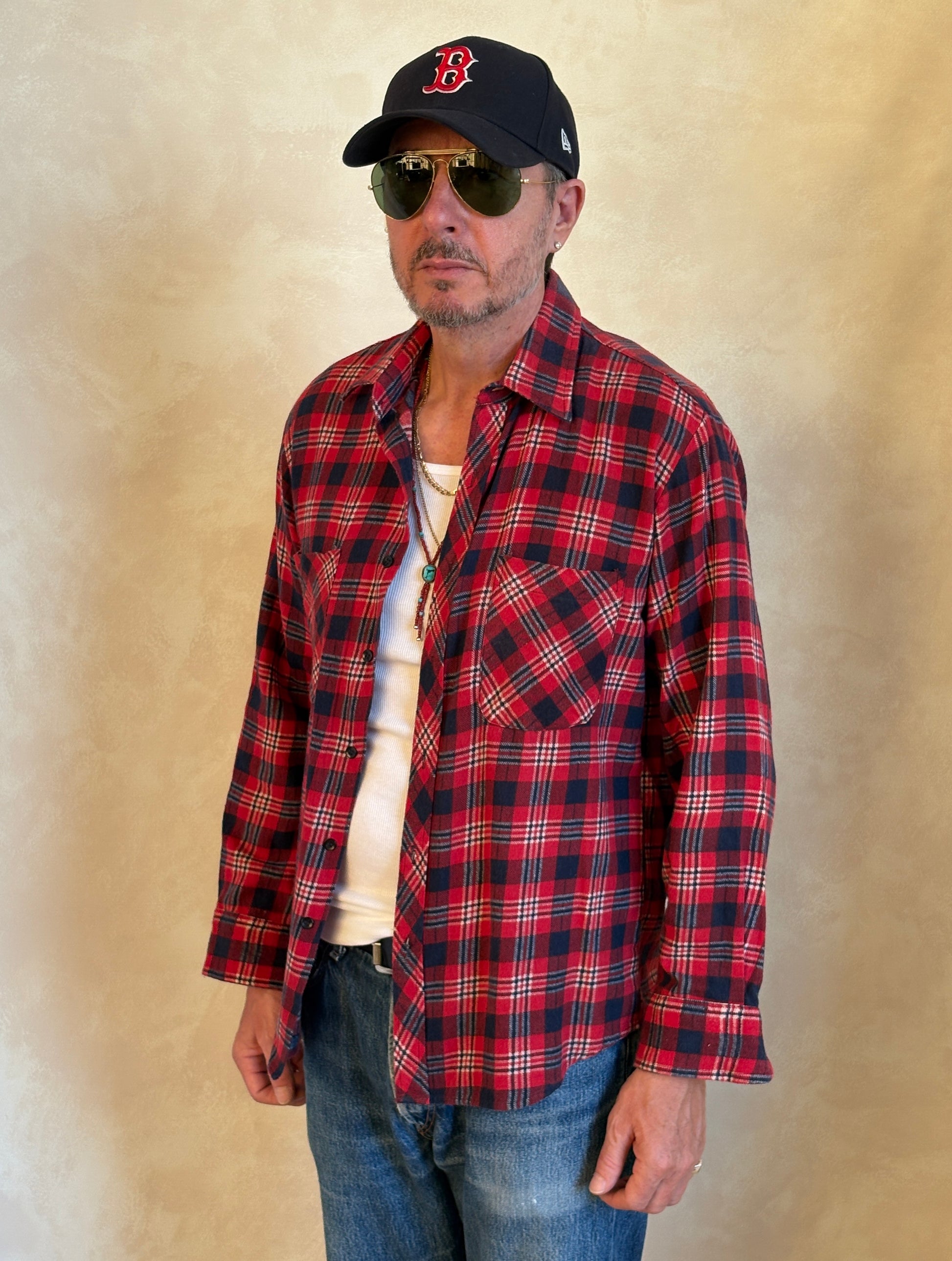 Size Med. Vintage 80s Flannel Plaid Shirt – Retro Grunge Workwear - USA Vintage Bcn