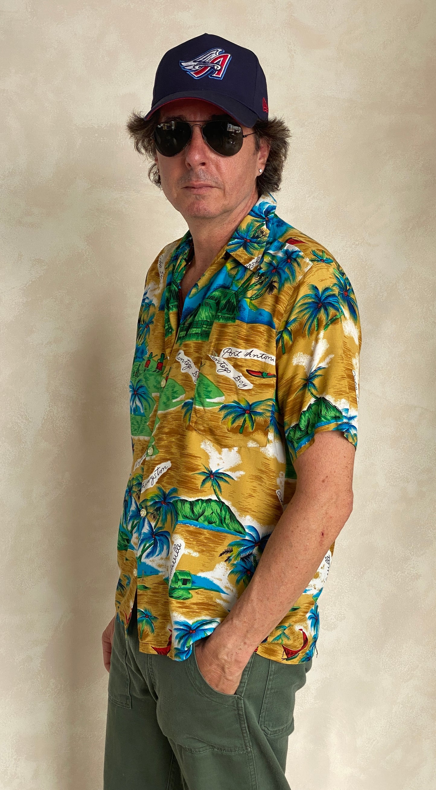 Size Med. Vintage 60s Hawaiian shirt Made in Jamaica - USA Vintage Bcn