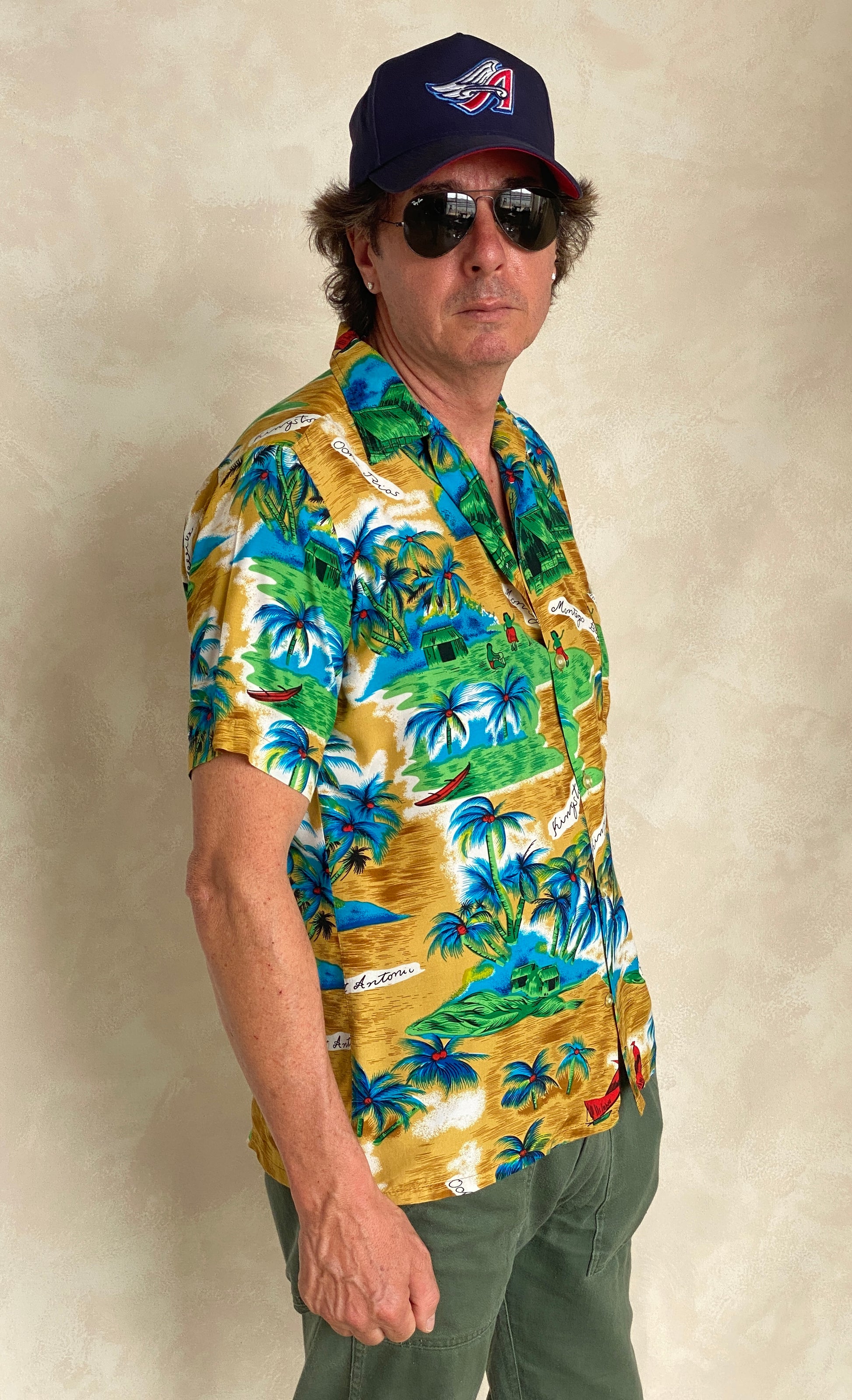 Size Med. Vintage 60s Hawaiian shirt Made in Jamaica - USA Vintage Bcn