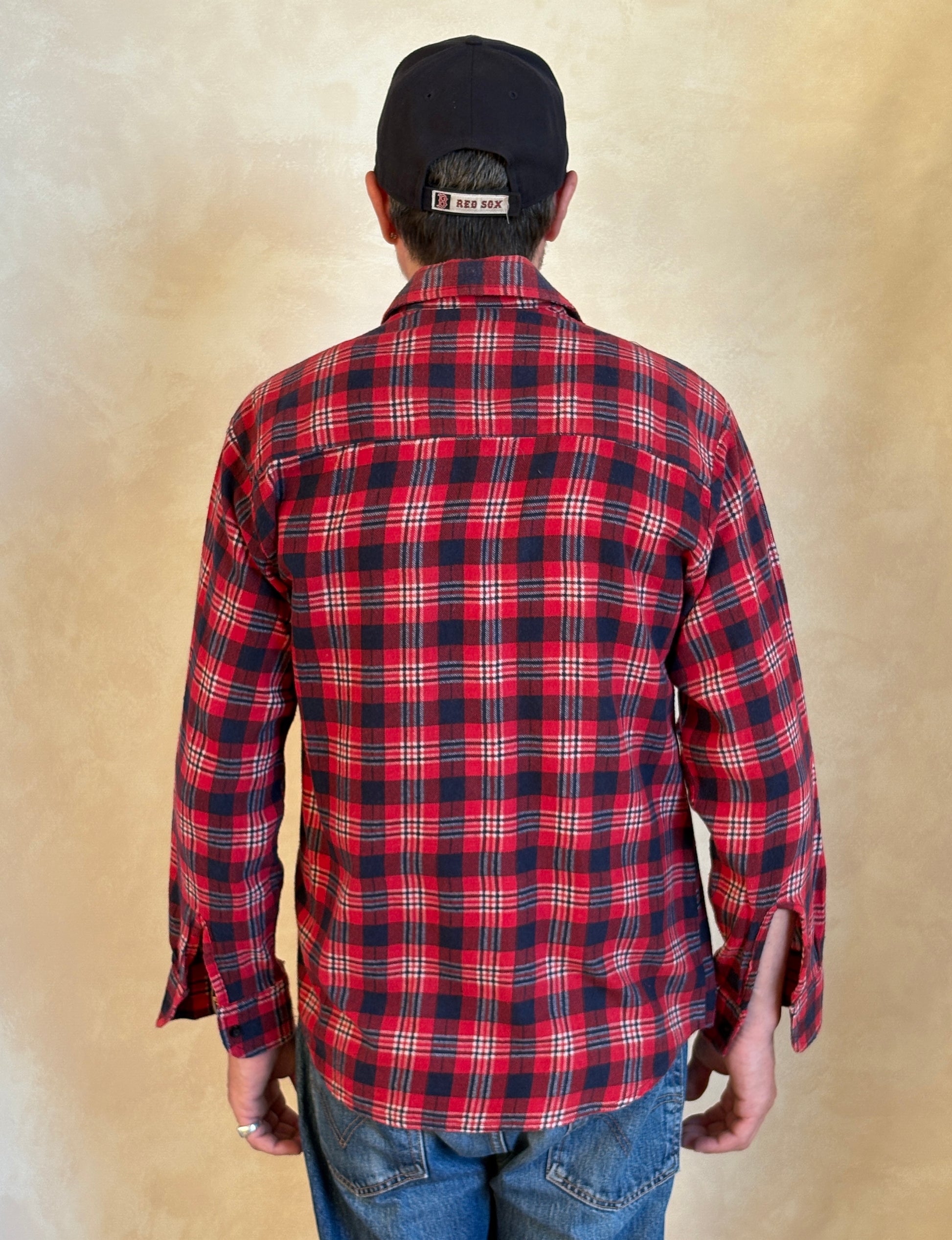 Size Med. Vintage 80s Flannel Plaid Shirt – Retro Grunge Workwear - USA Vintage Bcn