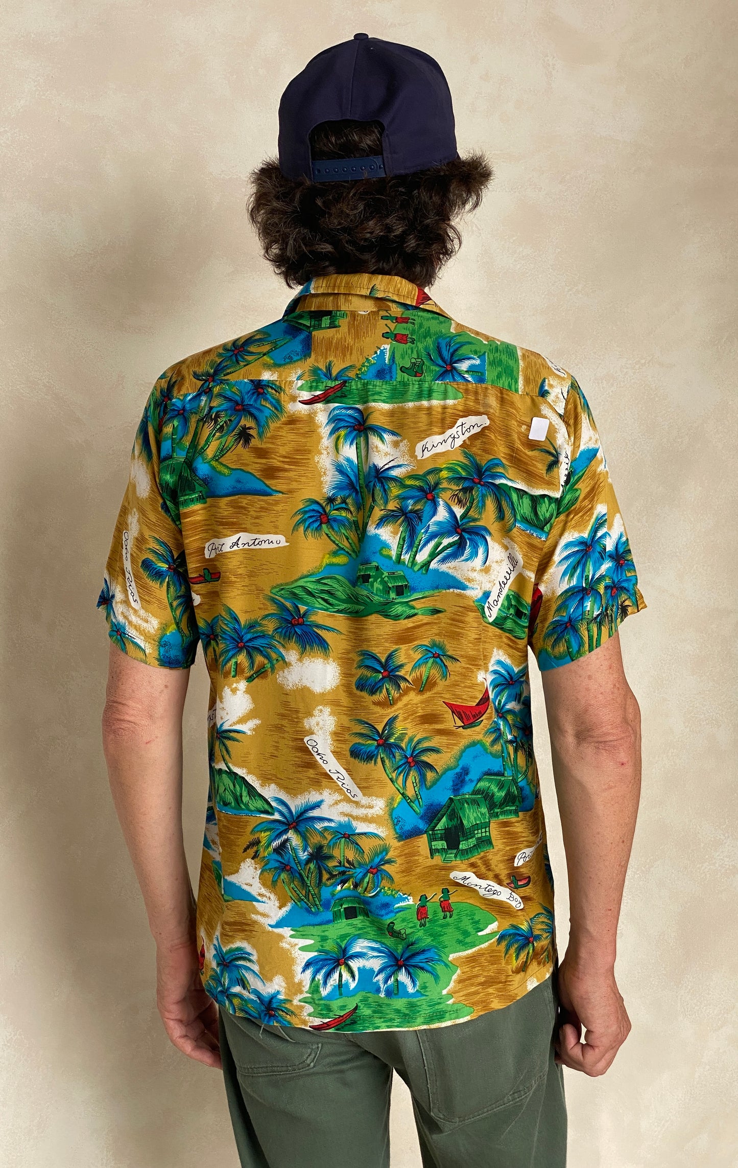 Size Med. Vintage 60s Hawaiian shirt Made in Jamaica - USA Vintage Bcn
