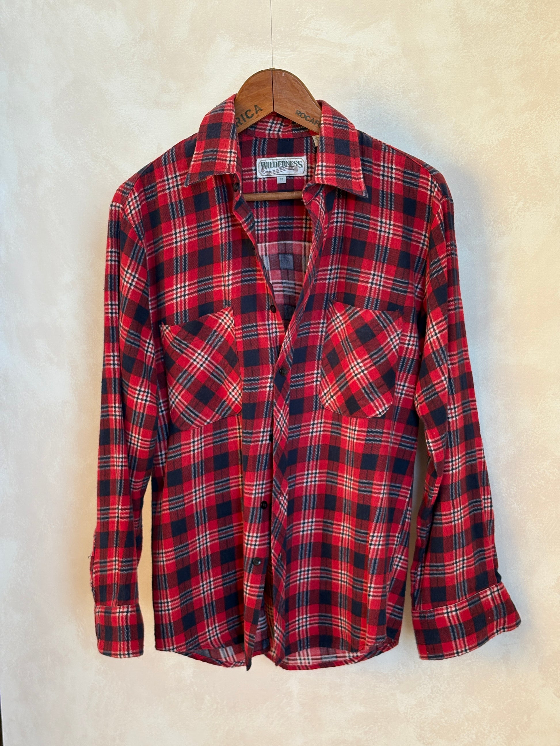 Size Med. Vintage 80s Flannel Plaid Shirt – Retro Grunge Workwear - USA Vintage Bcn