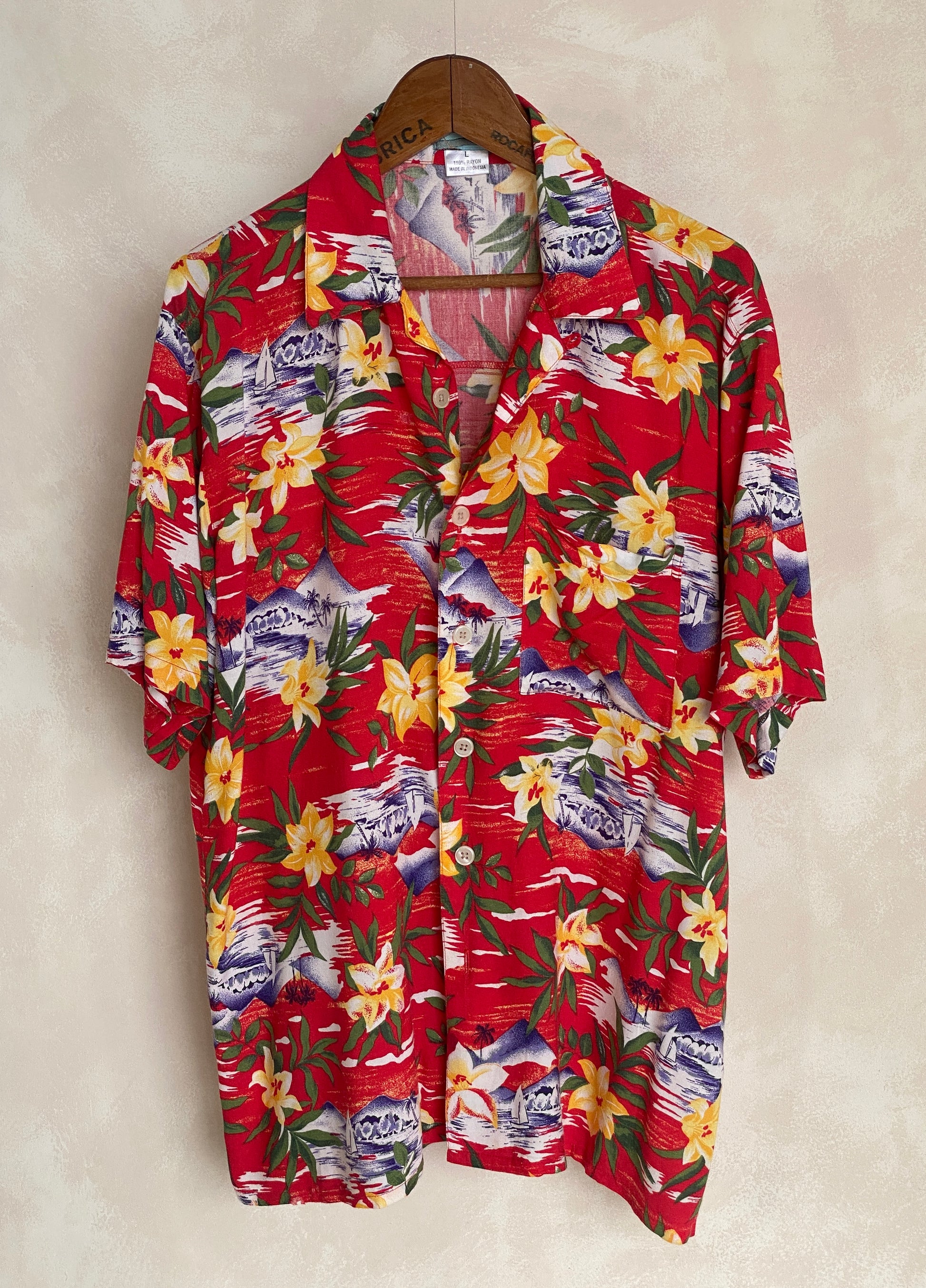 Size Large. Vintage 90s Hawaiian shirt - USA Vintage Bcn