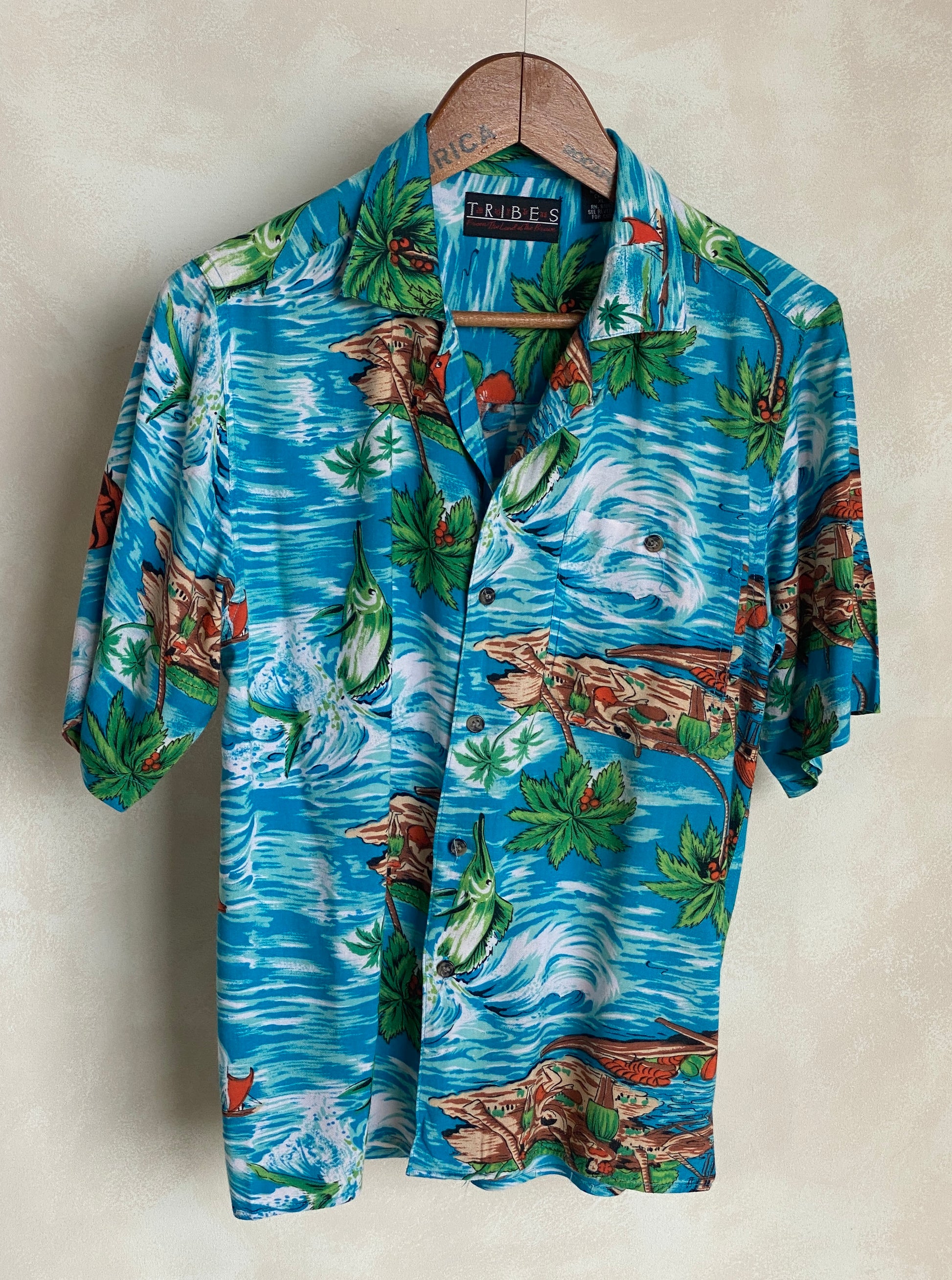 Size XL Youth. Vintage 90s Hawaiian shirt - USA Vintage Bcn