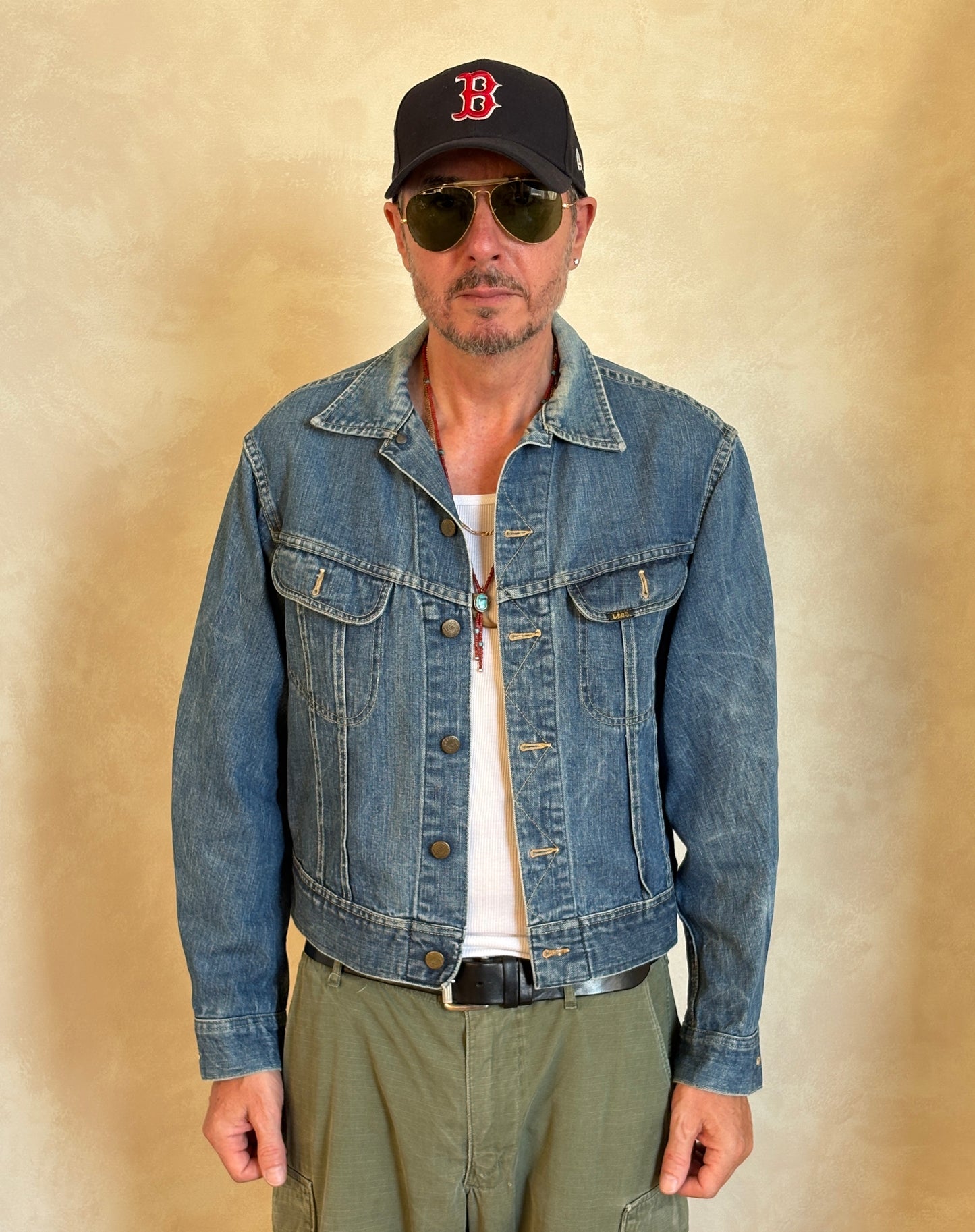Size 42-44US / 52-54EU.Vintage 70s Lee Union Made Denim Shirt – 2 Pockets – Made in USA - USA Vintage Bcn