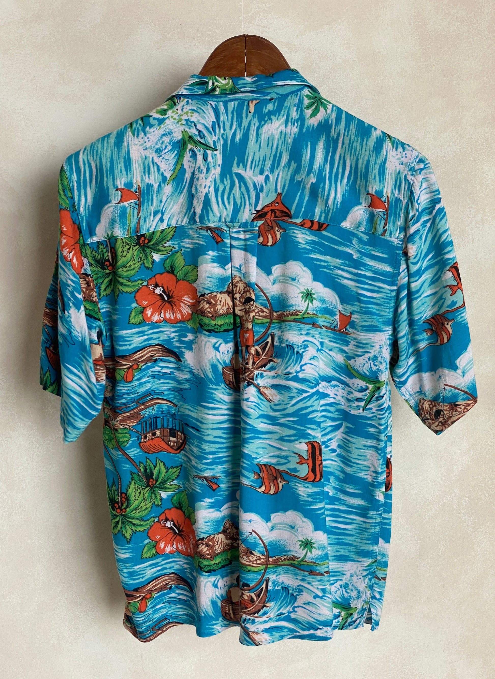 Size XL Youth. Vintage 90s Hawaiian shirt - USA Vintage Bcn