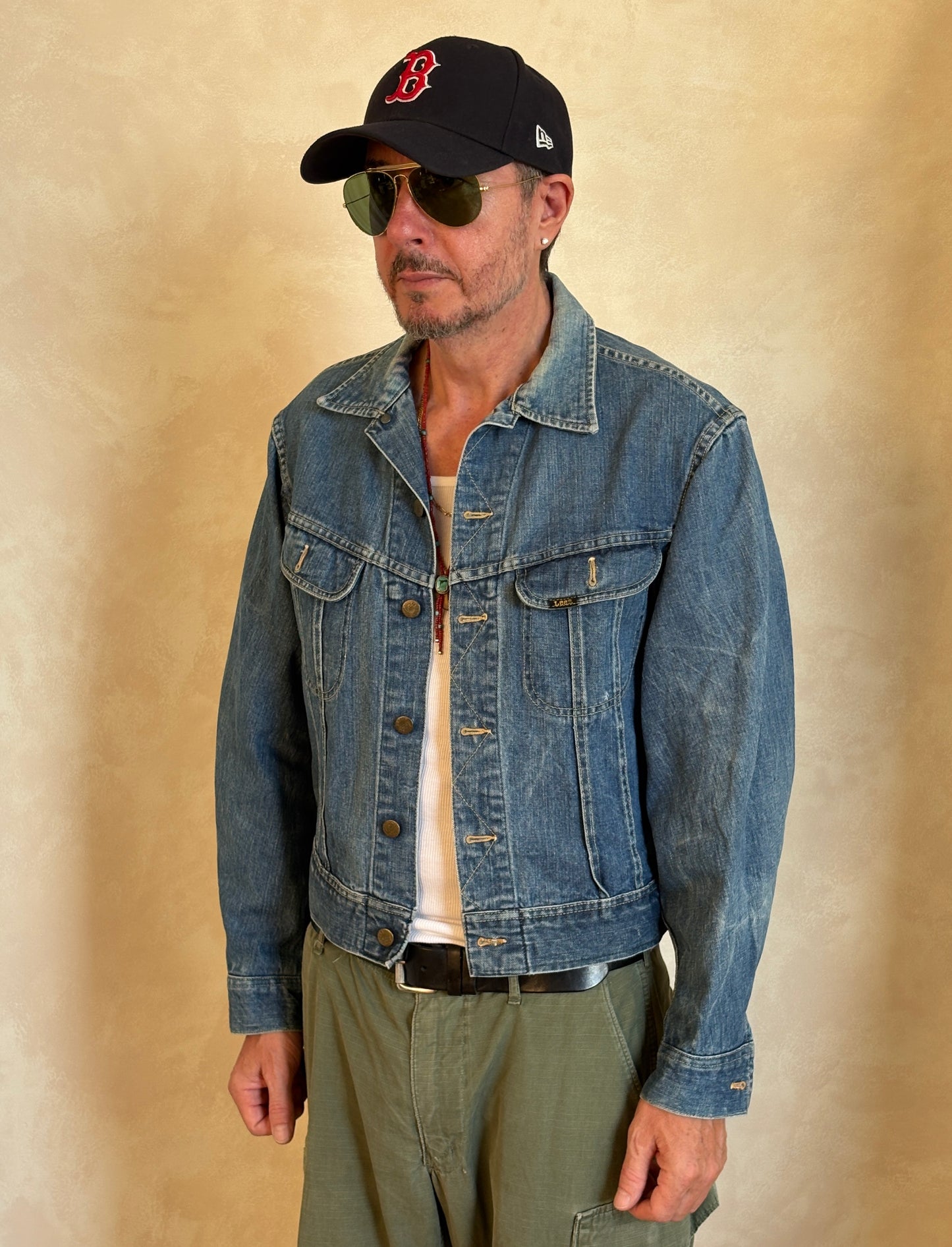 Size 42-44US / 52-54EU.Vintage 70s Lee Union Made Denim Shirt – 2 Pockets – Made in USA - USA Vintage Bcn