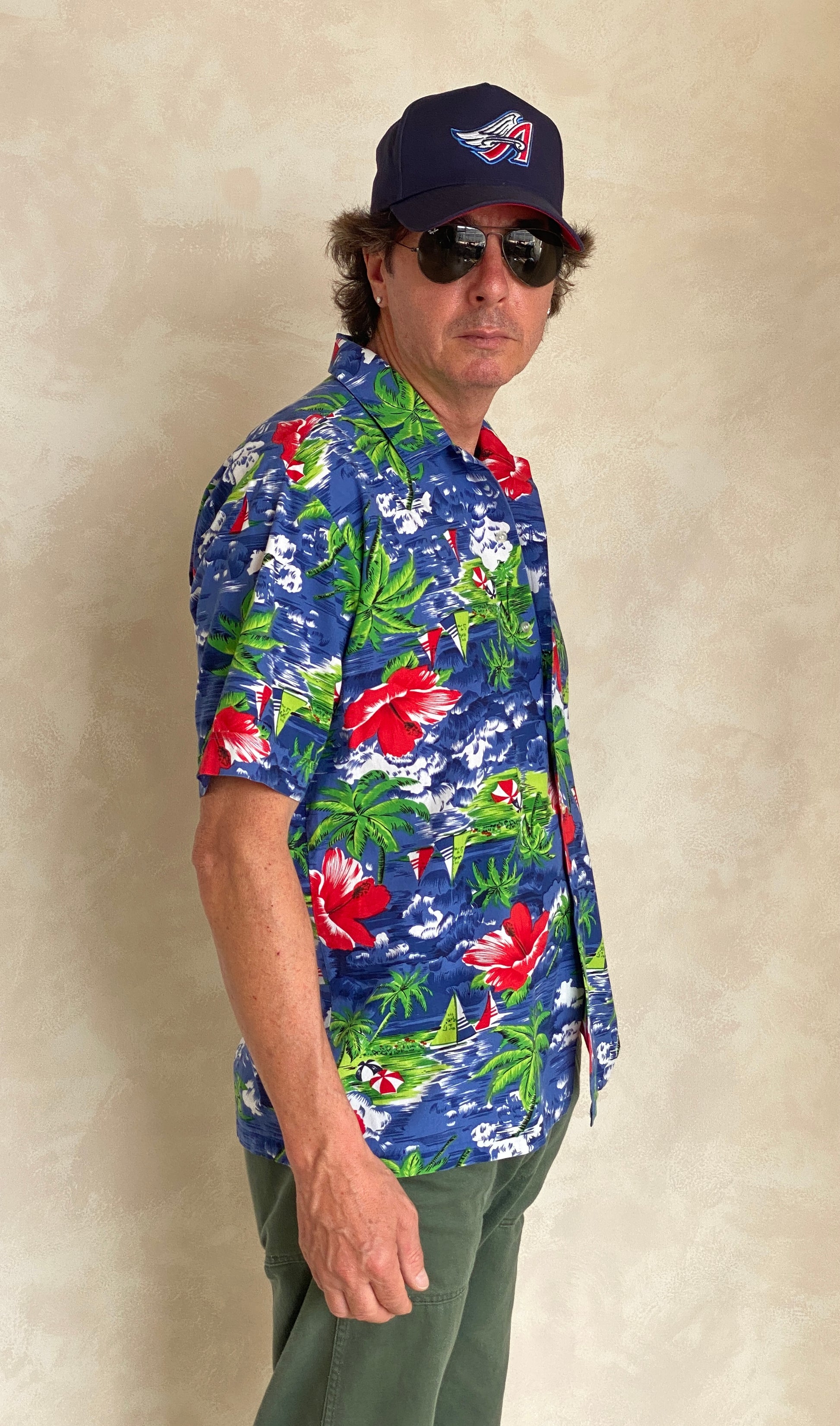 Size Large. Vintage 90s cotton Hawaiian shirt - USA Vintage Bcn