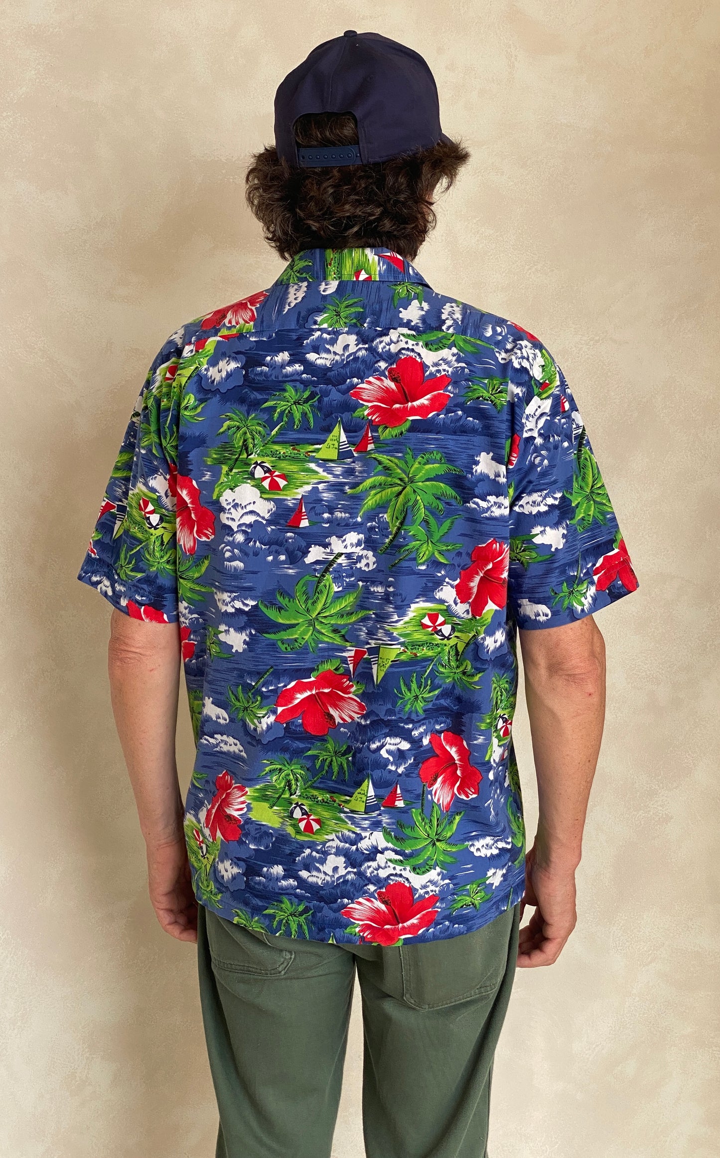 Size Large. Vintage 90s cotton Hawaiian shirt - USA Vintage Bcn