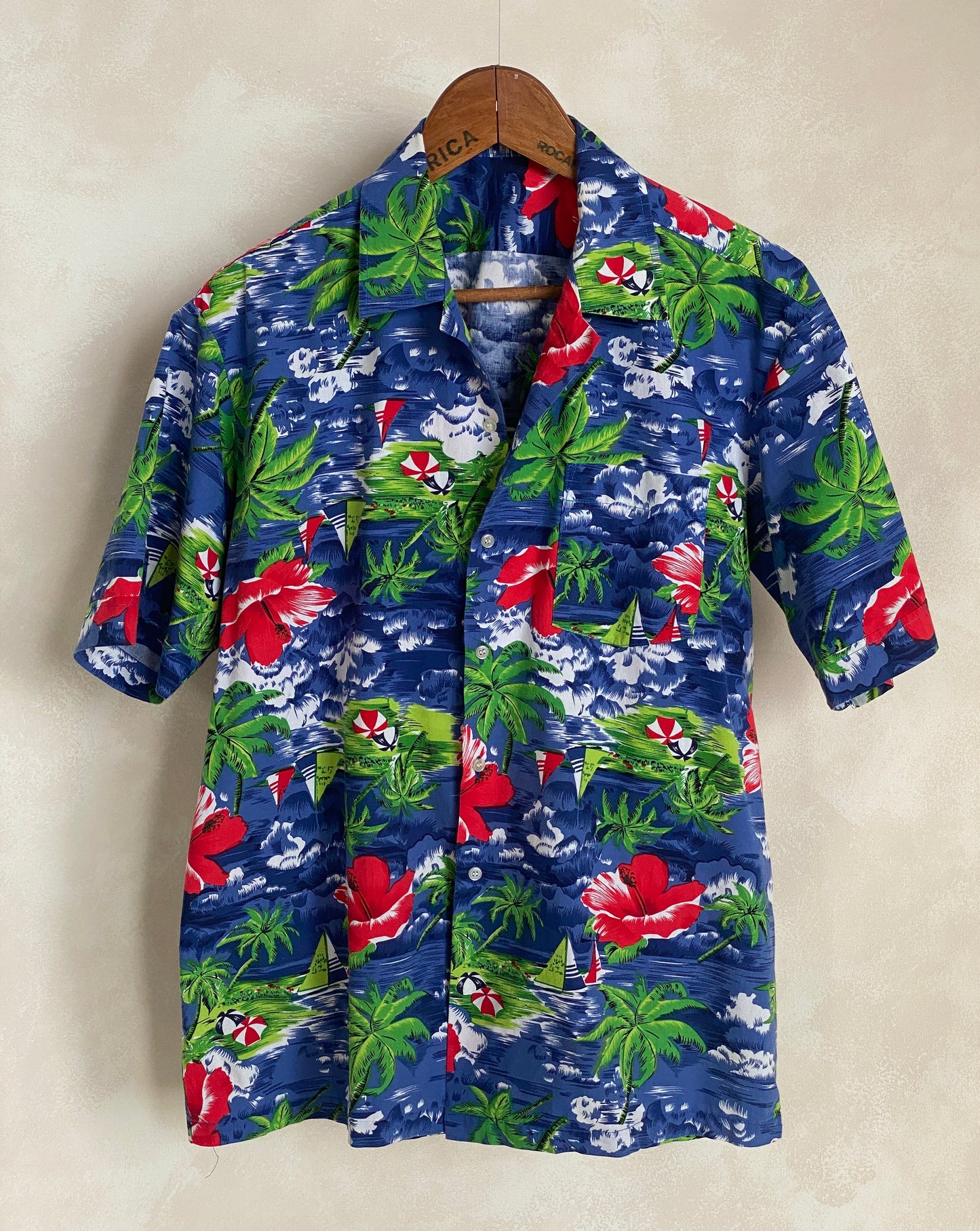 Size Large. Vintage 90s cotton Hawaiian shirt - USA Vintage Bcn