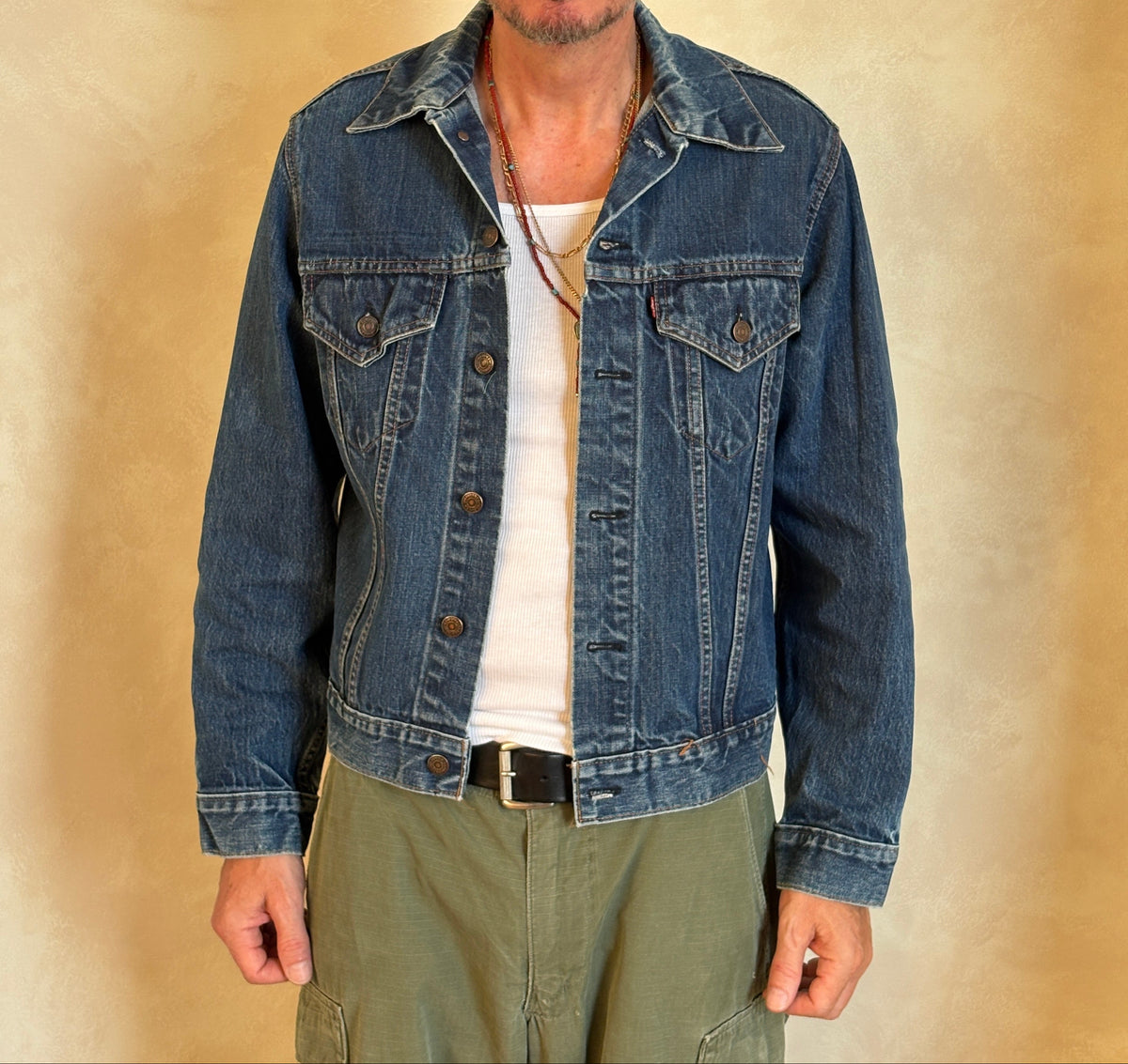 Size 42US / 52EU . Vintage 70s Levi’s Denim Jacket – 2 Pockets – Made in USA-AJ357 Studio