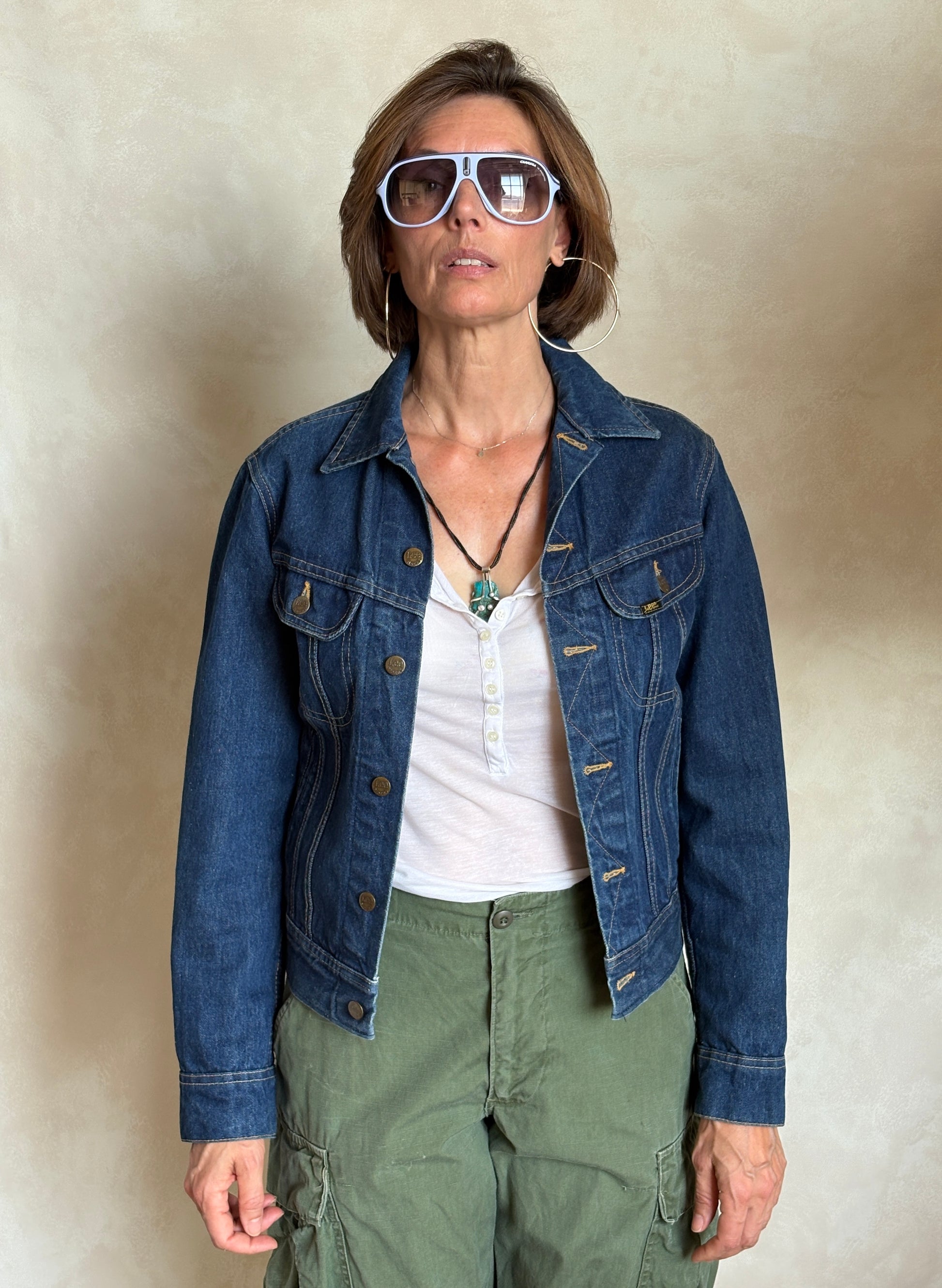 Size 34US / 44EU . Vintage 80s Lee Denim Jacket – 4 Pockets – Made in USA - USA Vintage Bcn