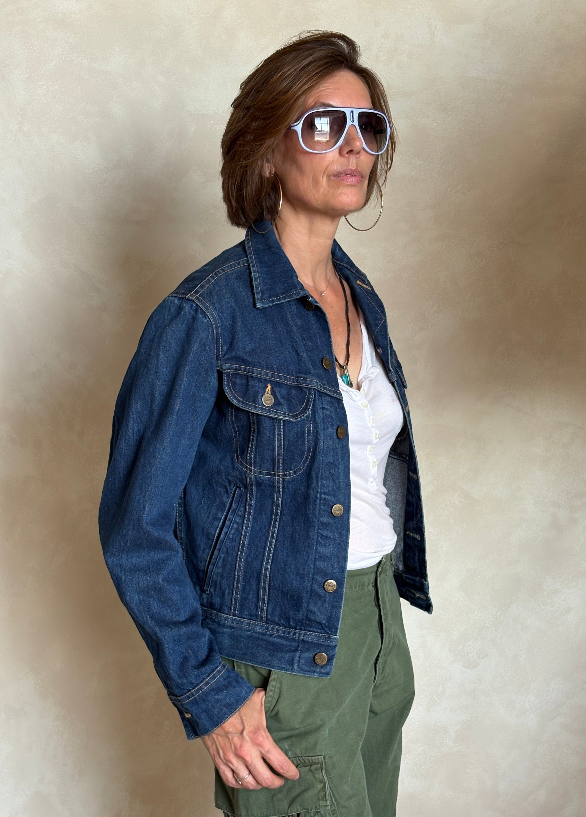 Size 34US / 44EU . Vintage 80s Lee Denim Jacket – 4 Pockets – Made in USA - USA Vintage Bcn